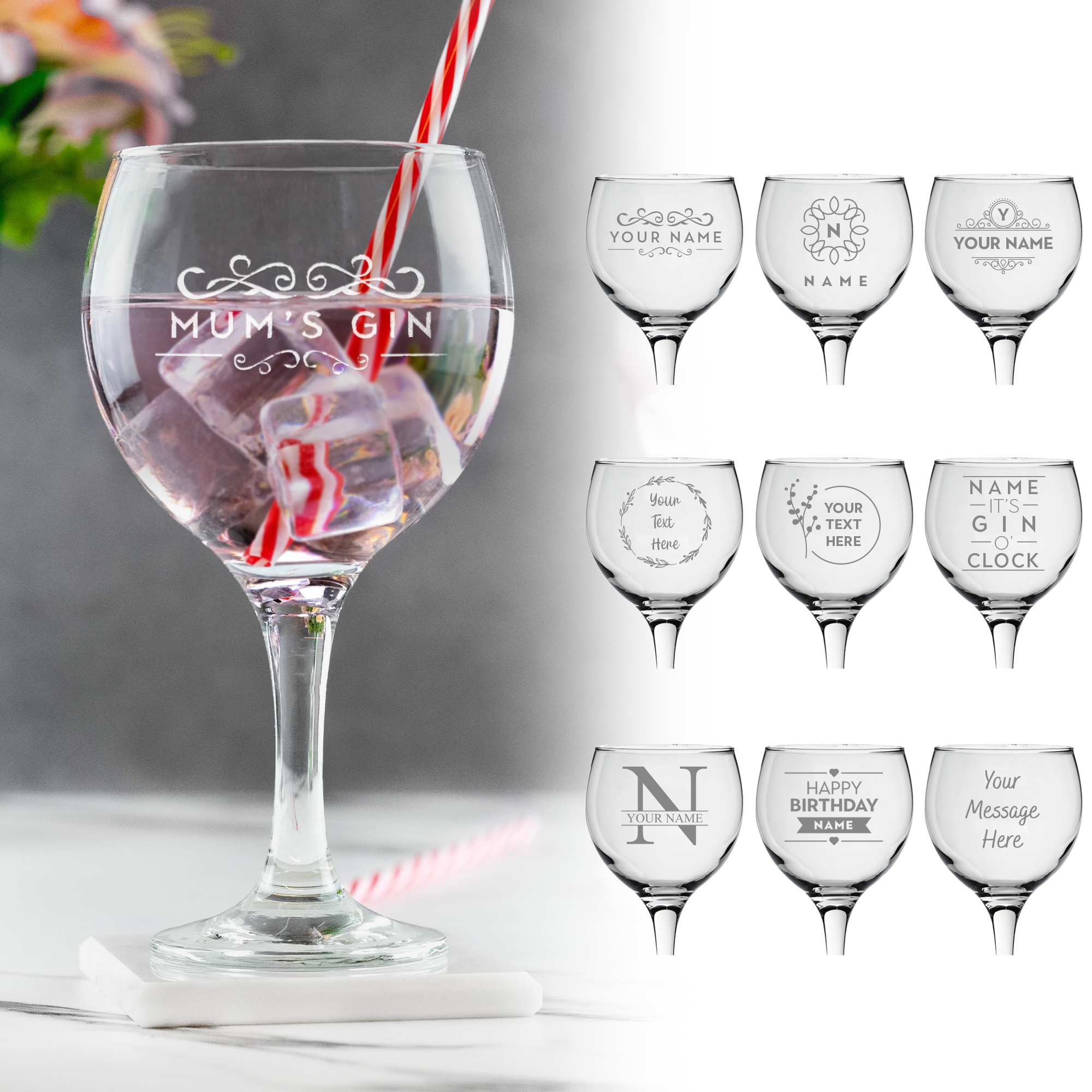 Personalised Engraved Premium Gin Glass