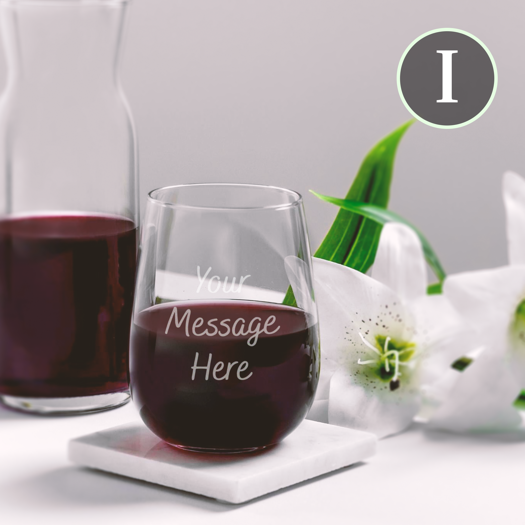 Personalised Engraved Premium Stemless Wine Glass