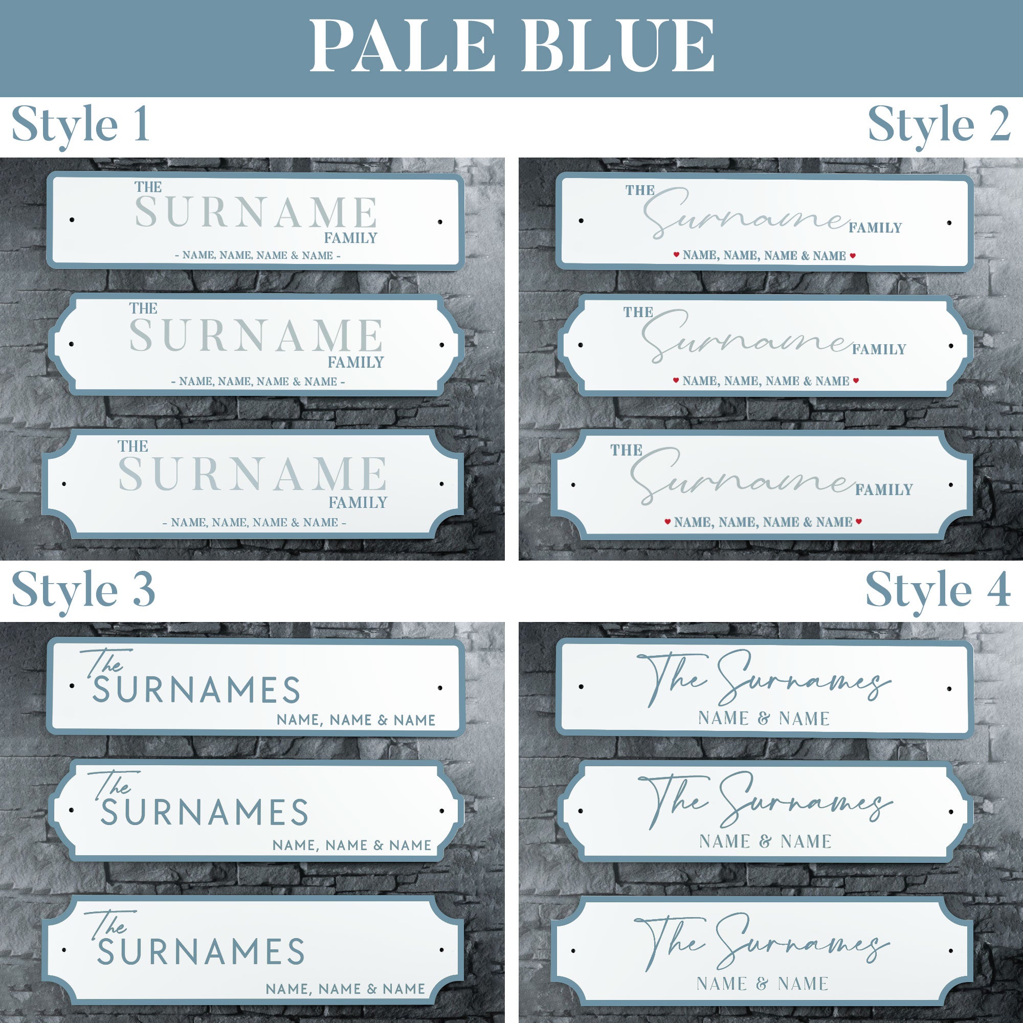 Personalised Printed Surname Metal Street Sign