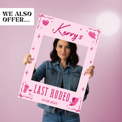 Personalised printed Hen Do Welcome Sign Last Rodeo Pink