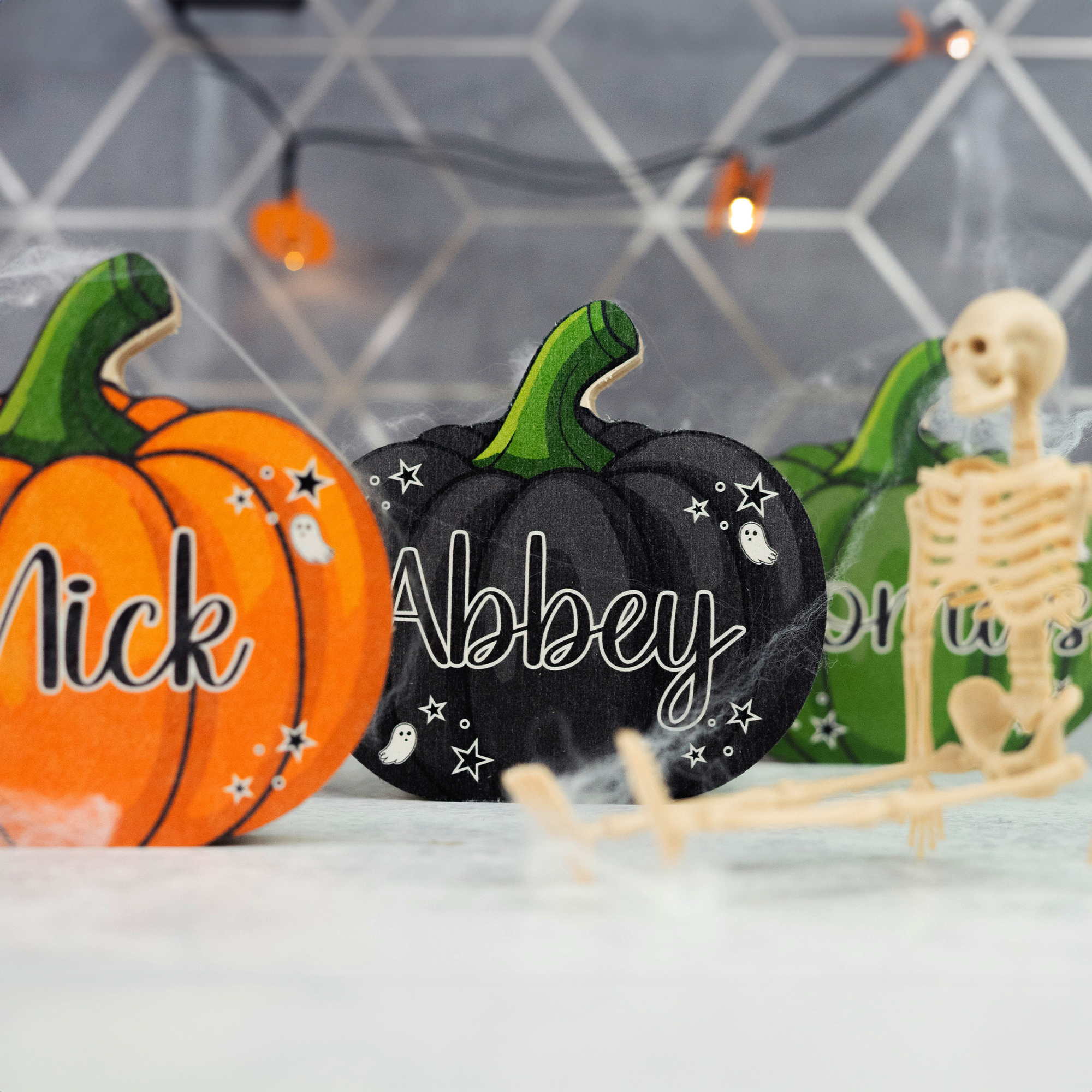 Personalised Free Standing Halloween Pumpkin Decoration