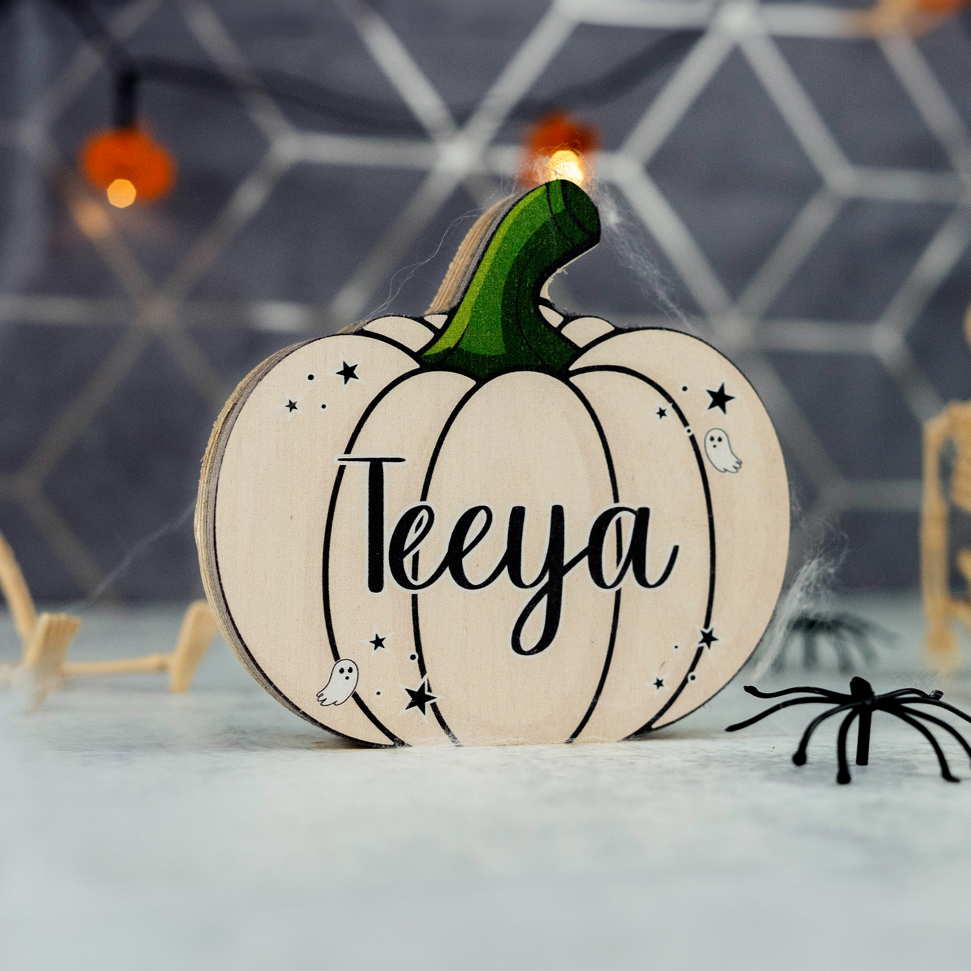 Personalised Free Standing Halloween Pumpkin Decoration
