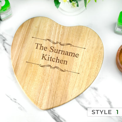 Personalised Engraved Heart Chopping Board