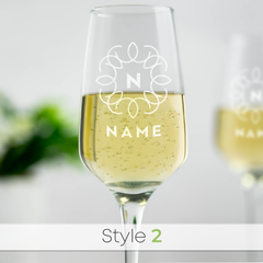 Personalised Engraved Angled Champagne Flute