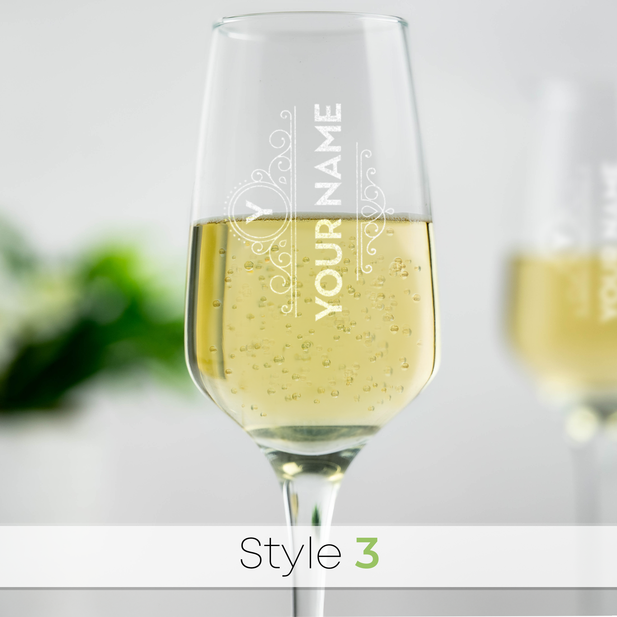 Personalised Engraved Angled Champagne Flute