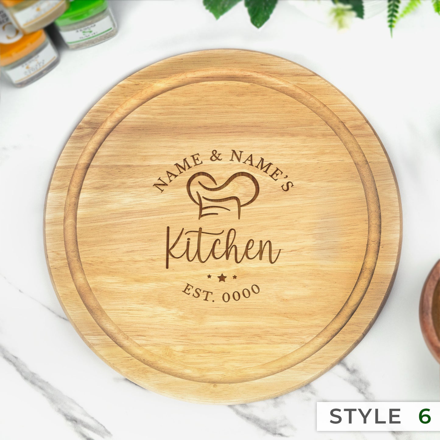 Personalised Engraved Circle Chopping Board