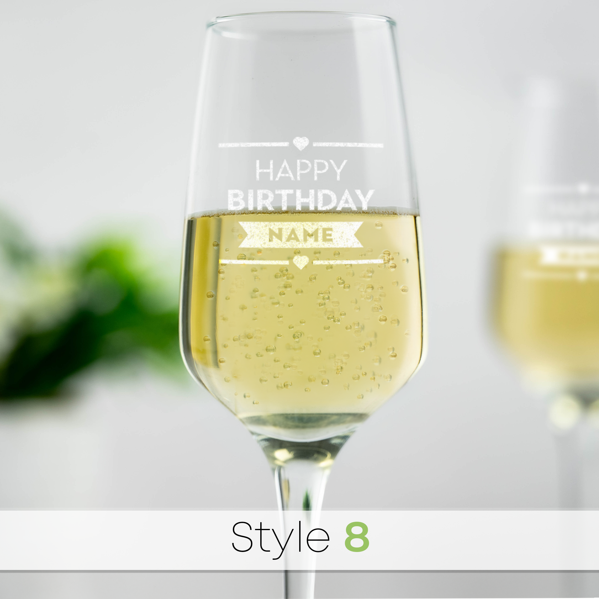 Personalised Engraved Angled Champagne Flute