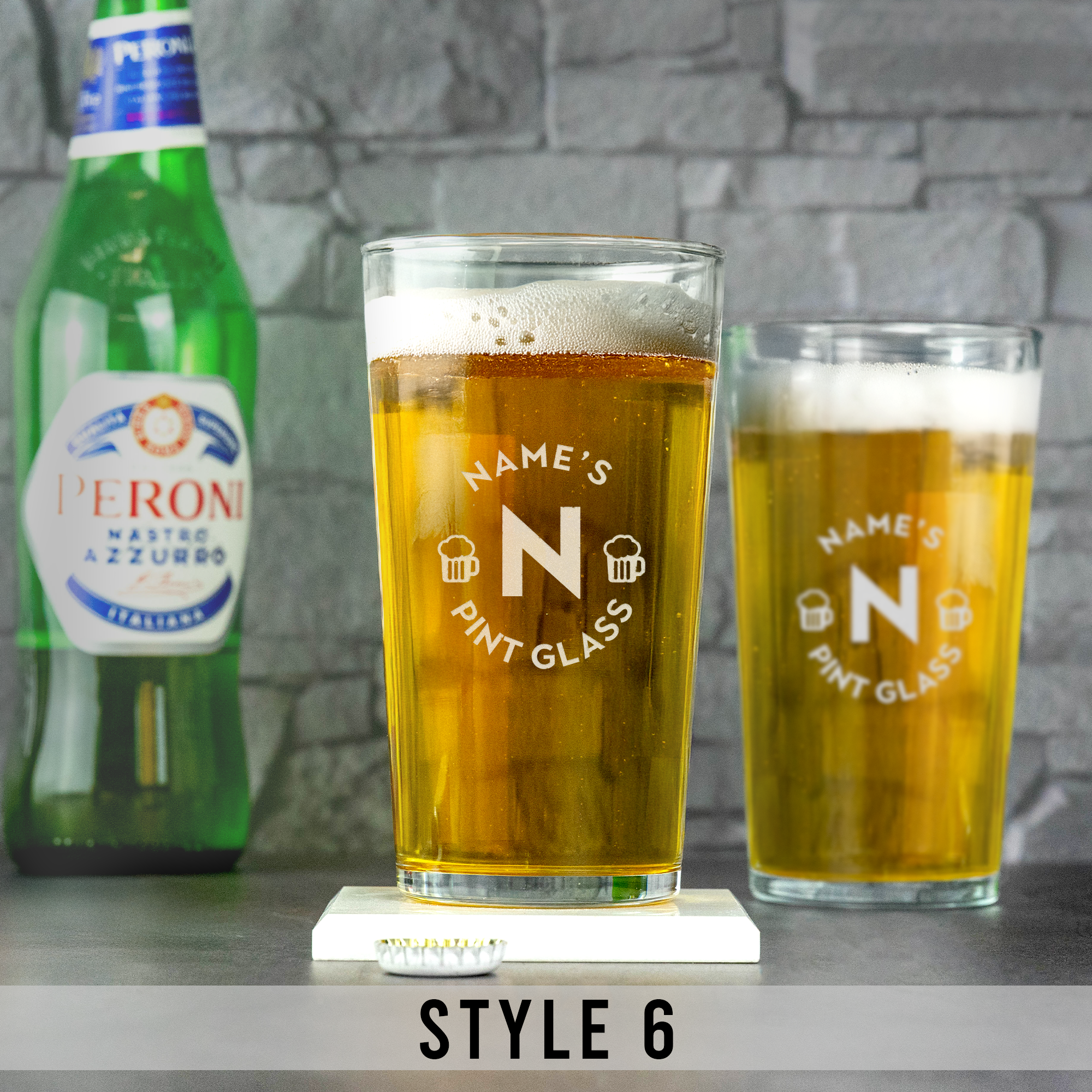 Personalised Engraved Conical Pint Glass