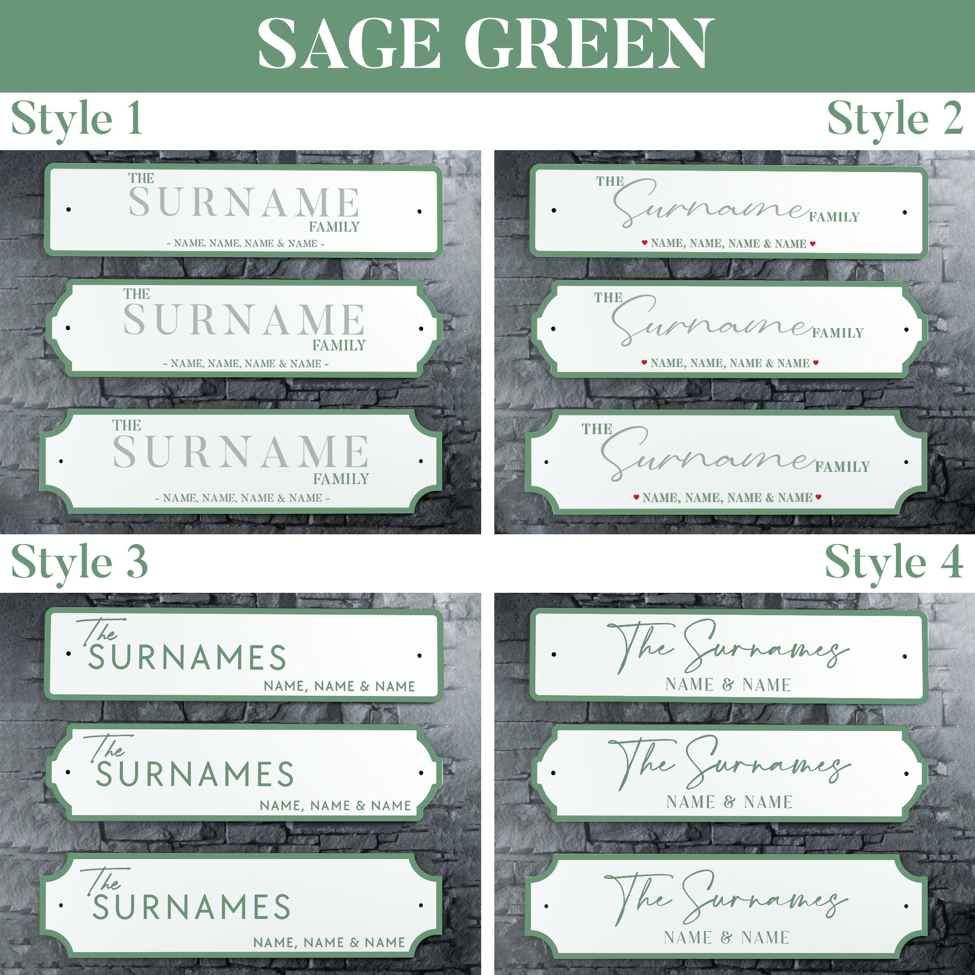 Personalised Printed Surname Metal Street Sign