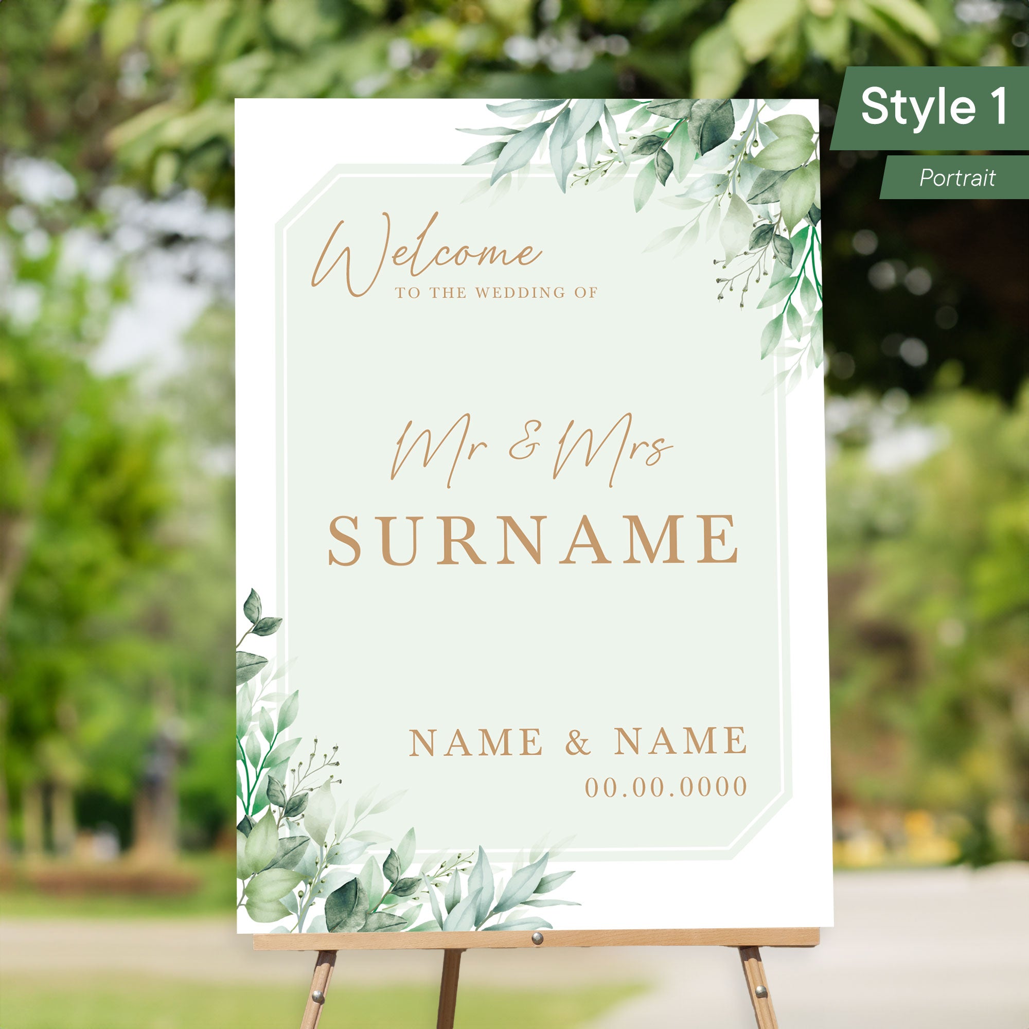 Personalised Printed Wedding Welcome Sign