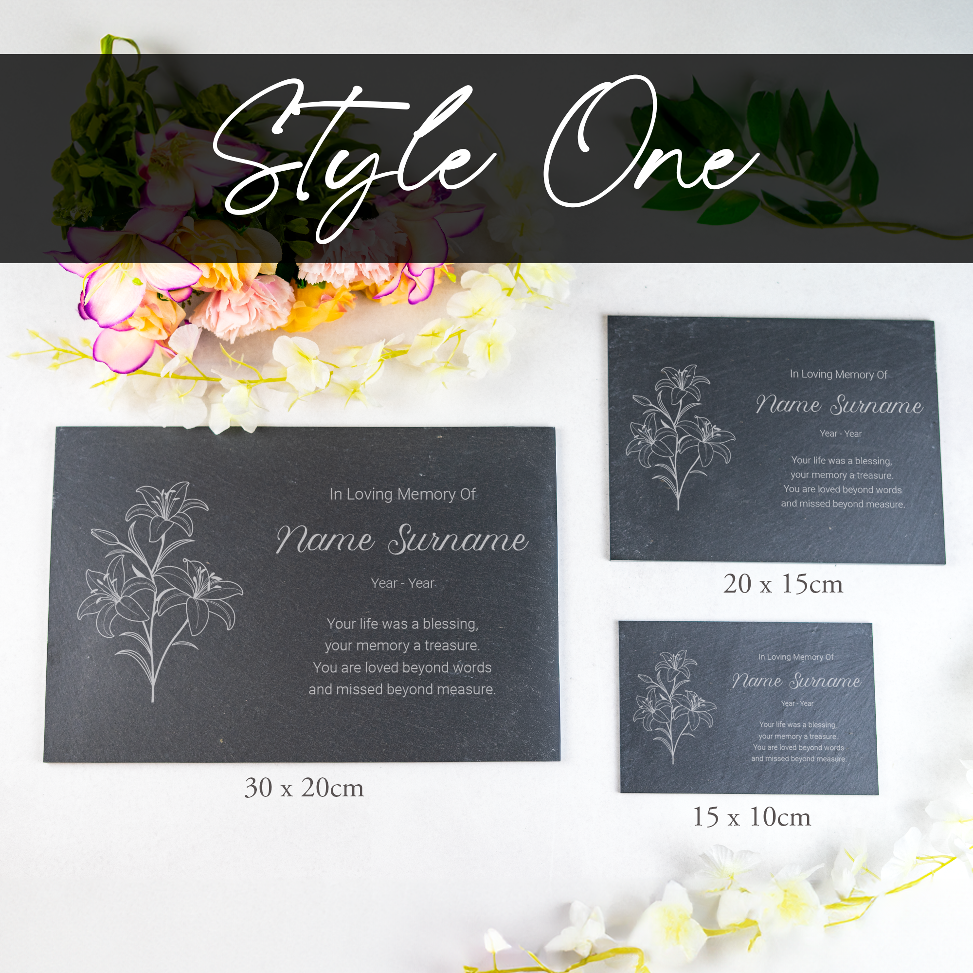 Personalised Engraved Slate Memorial Plaque