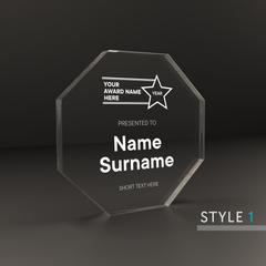 Personalised Engraved Octagon Acrylic Block