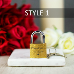 Personalised Engraved Couples Padlock