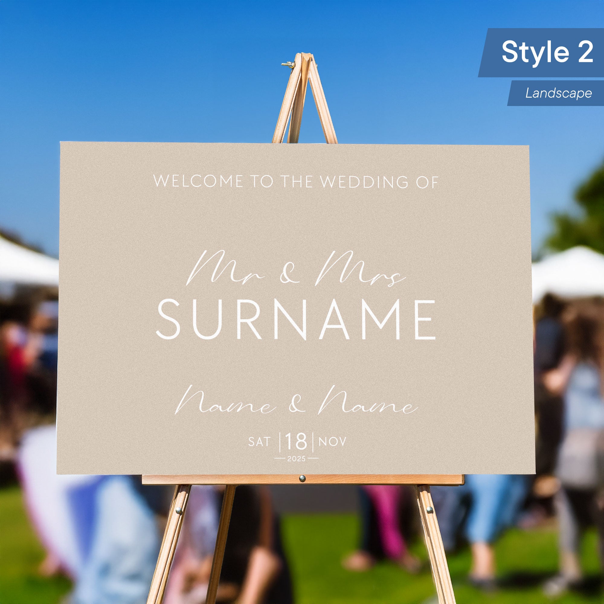 Personalised Printed Wedding Welcome Sign