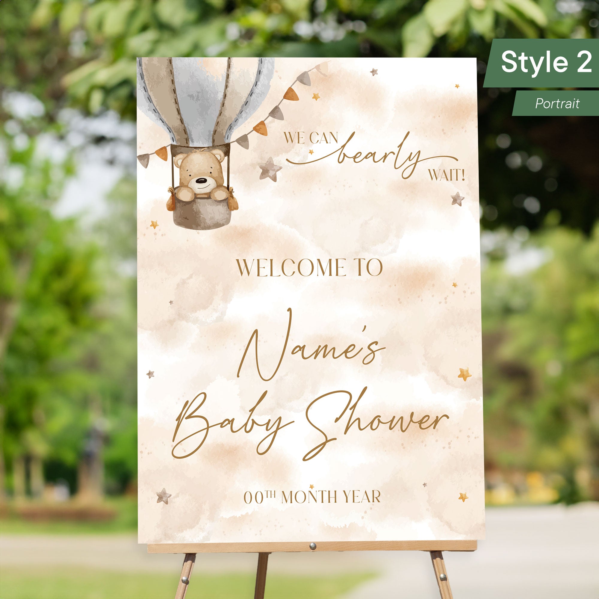 Personalised Printed Baby Shower Welcome Sign