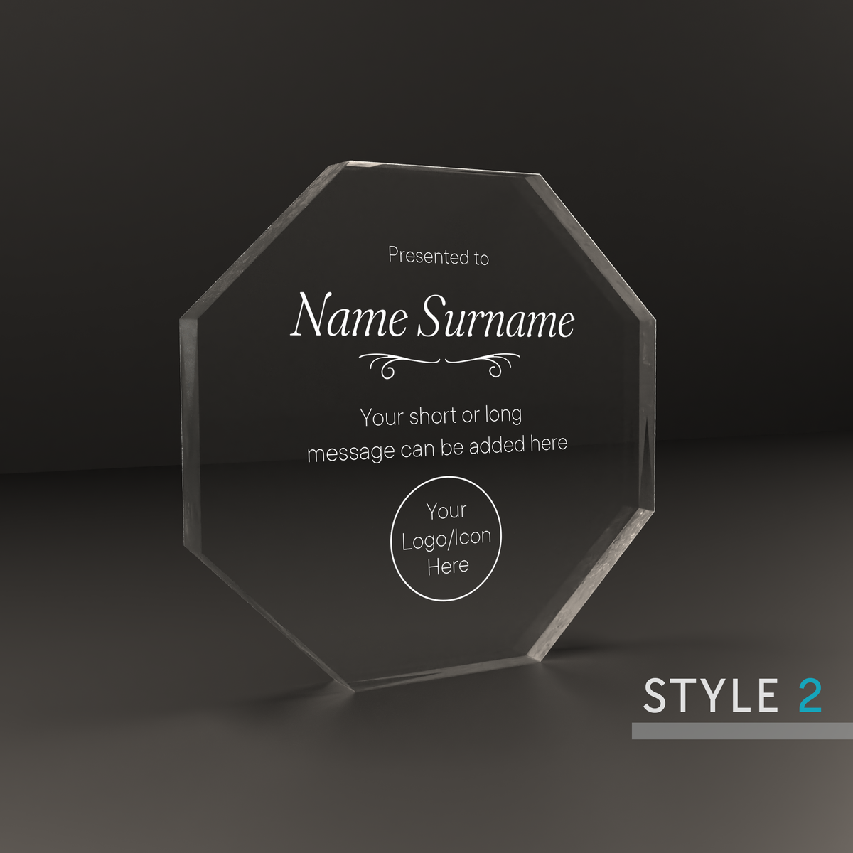 Personalised Engraved Octagon Acrylic Block