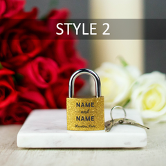 Personalised Engraved Couples Padlock