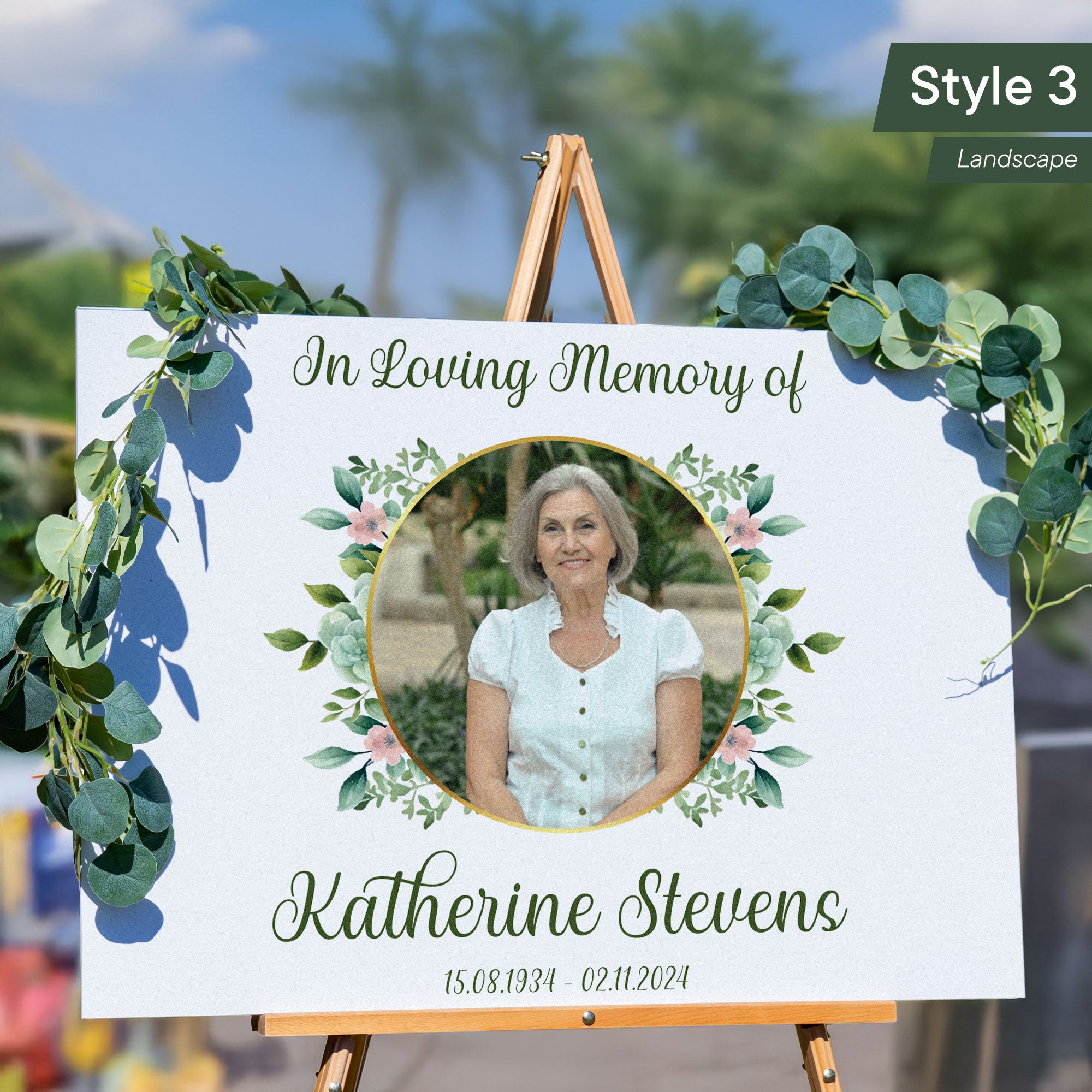 Memorial Sign - Customised Printed In Loving Memory Signage/Memorial Sign/Celebration Of Life Signage Funeral Sign