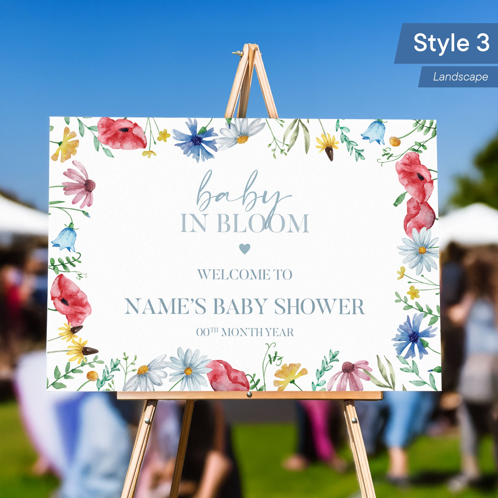 Personalised Printed Baby Shower Welcome Sign