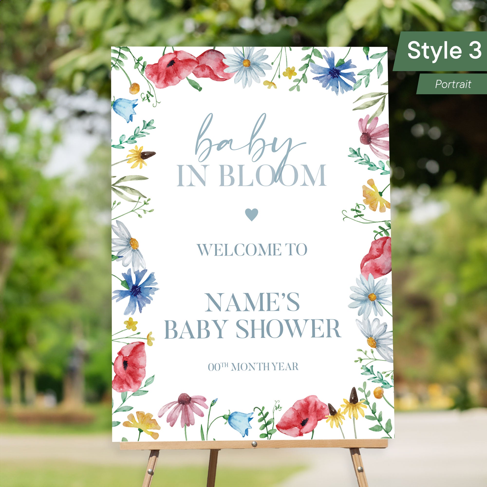 Personalised Printed Baby Shower Welcome Sign