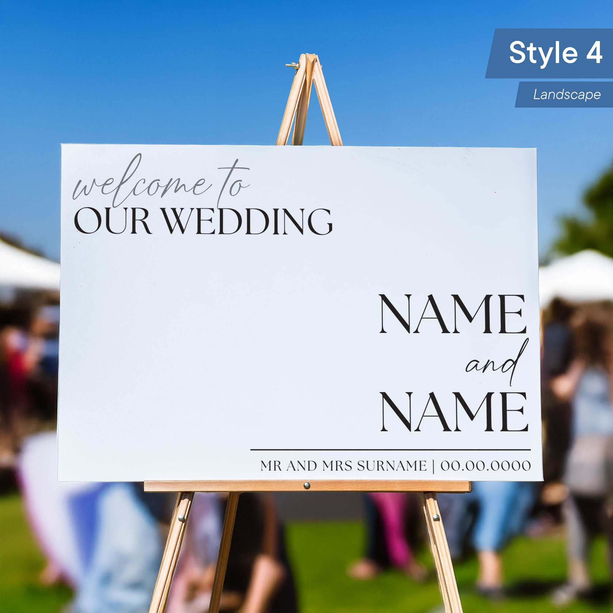 Personalised Printed Wedding Welcome Sign