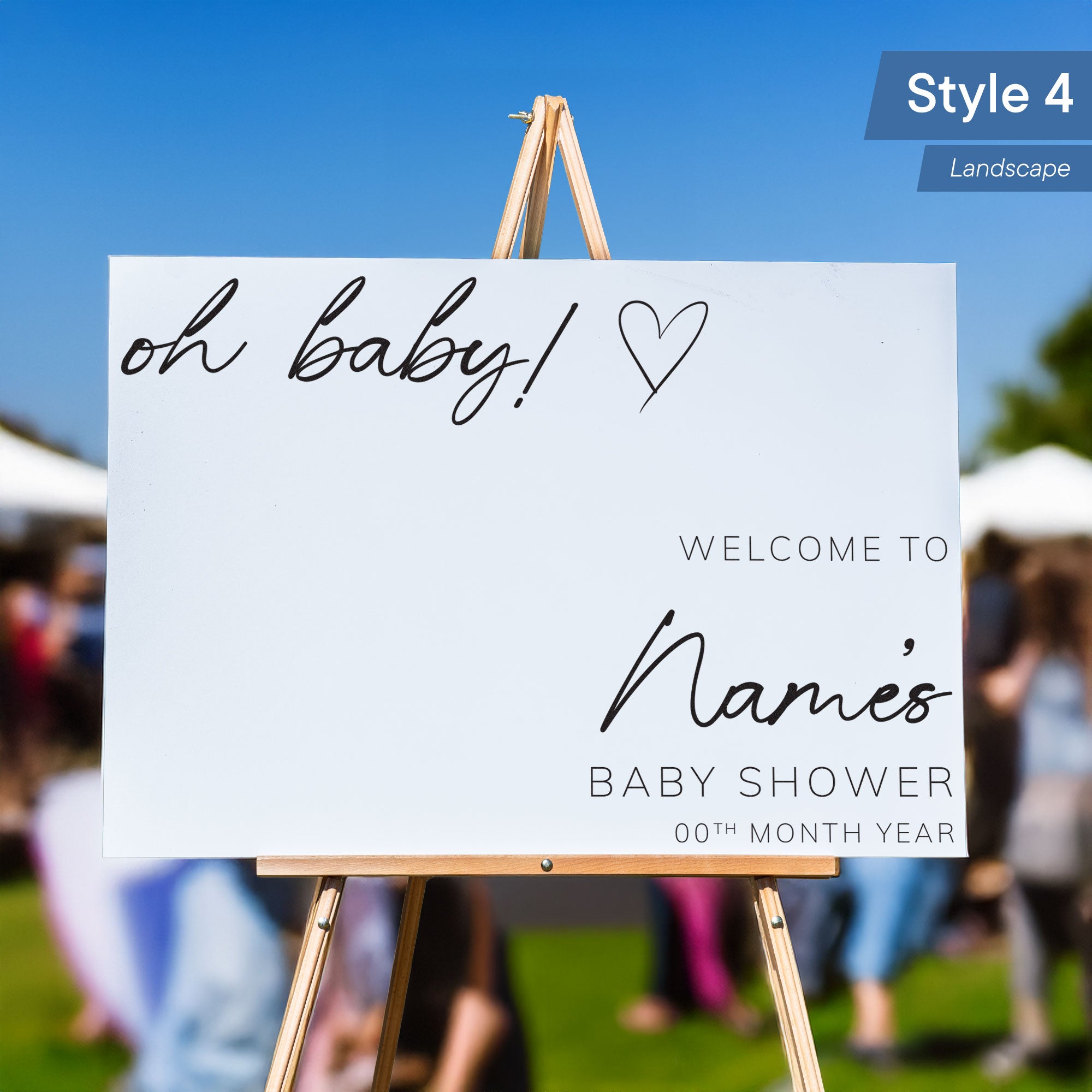 Personalised Printed Baby Shower Welcome Sign