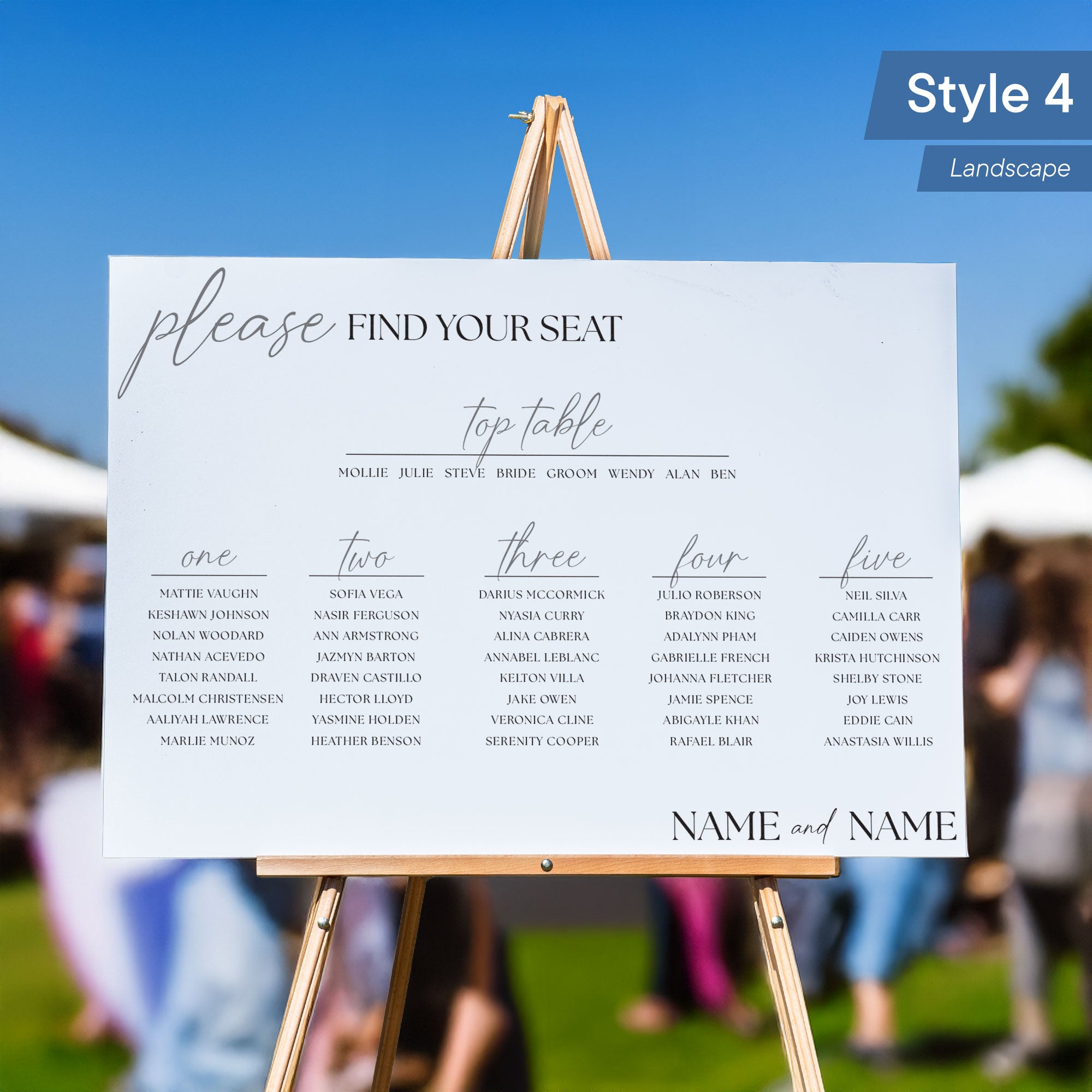 Personalised Printed Wedding Seating Plan