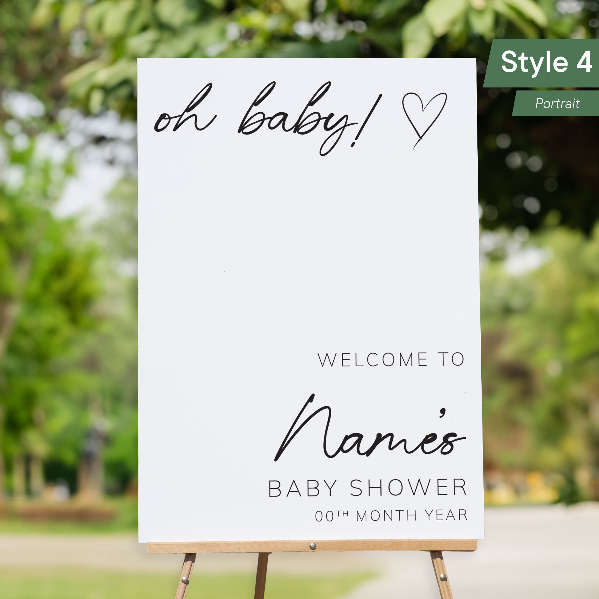 Personalised Printed Baby Shower Welcome Sign