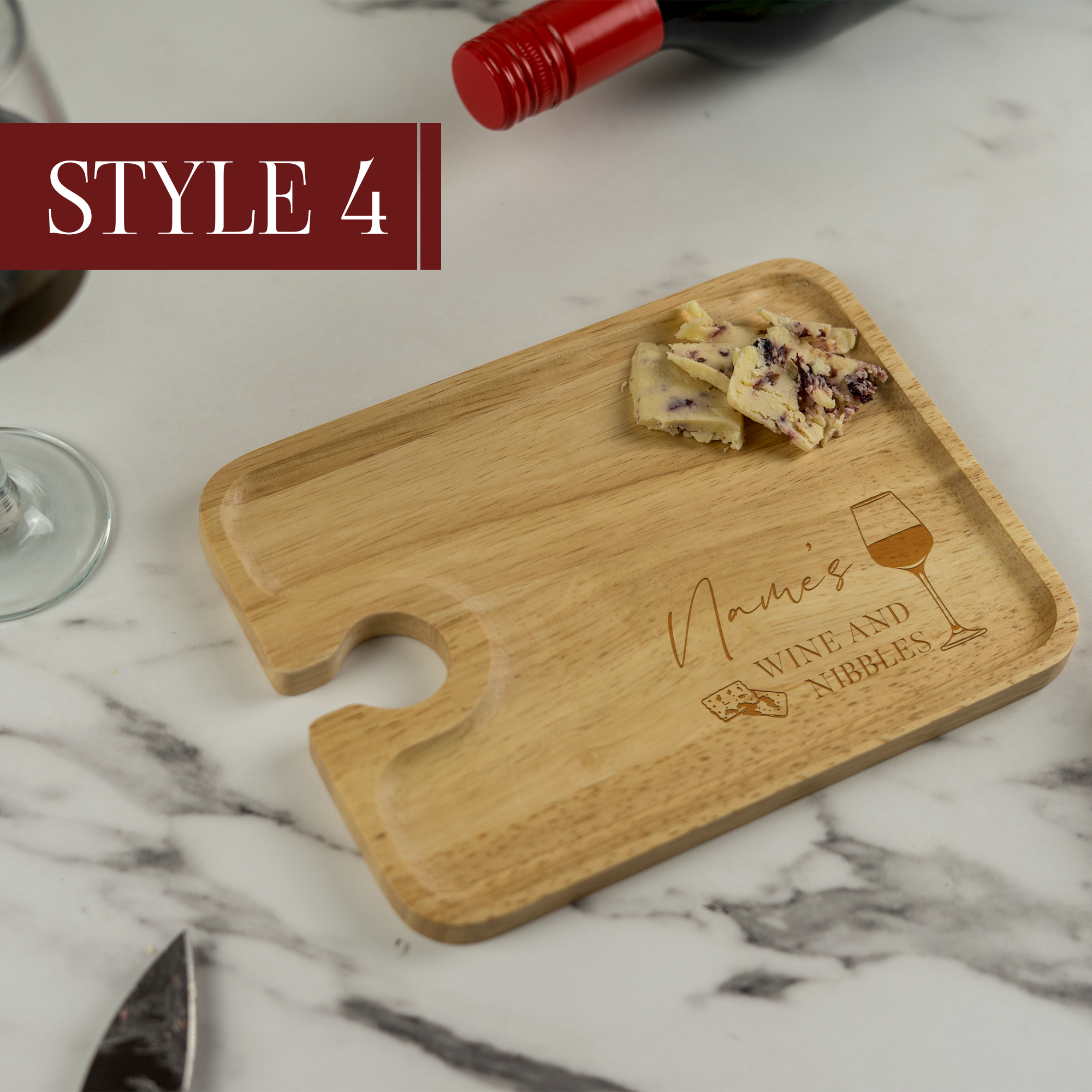 Personalised Engraved Wine and Nibbles Board