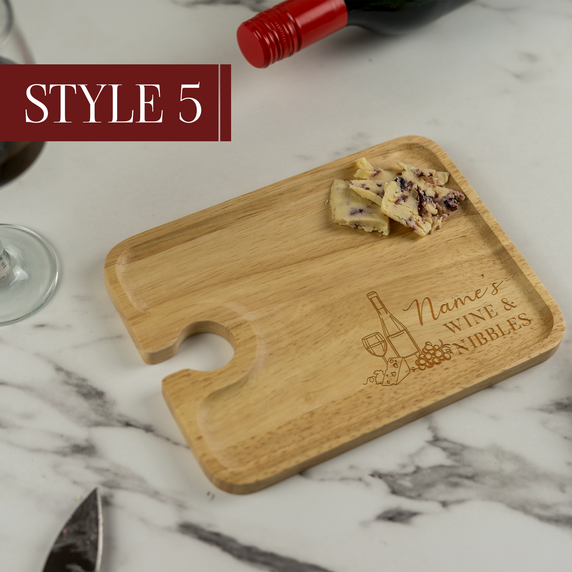Personalised Engraved Wine and Nibbles Board