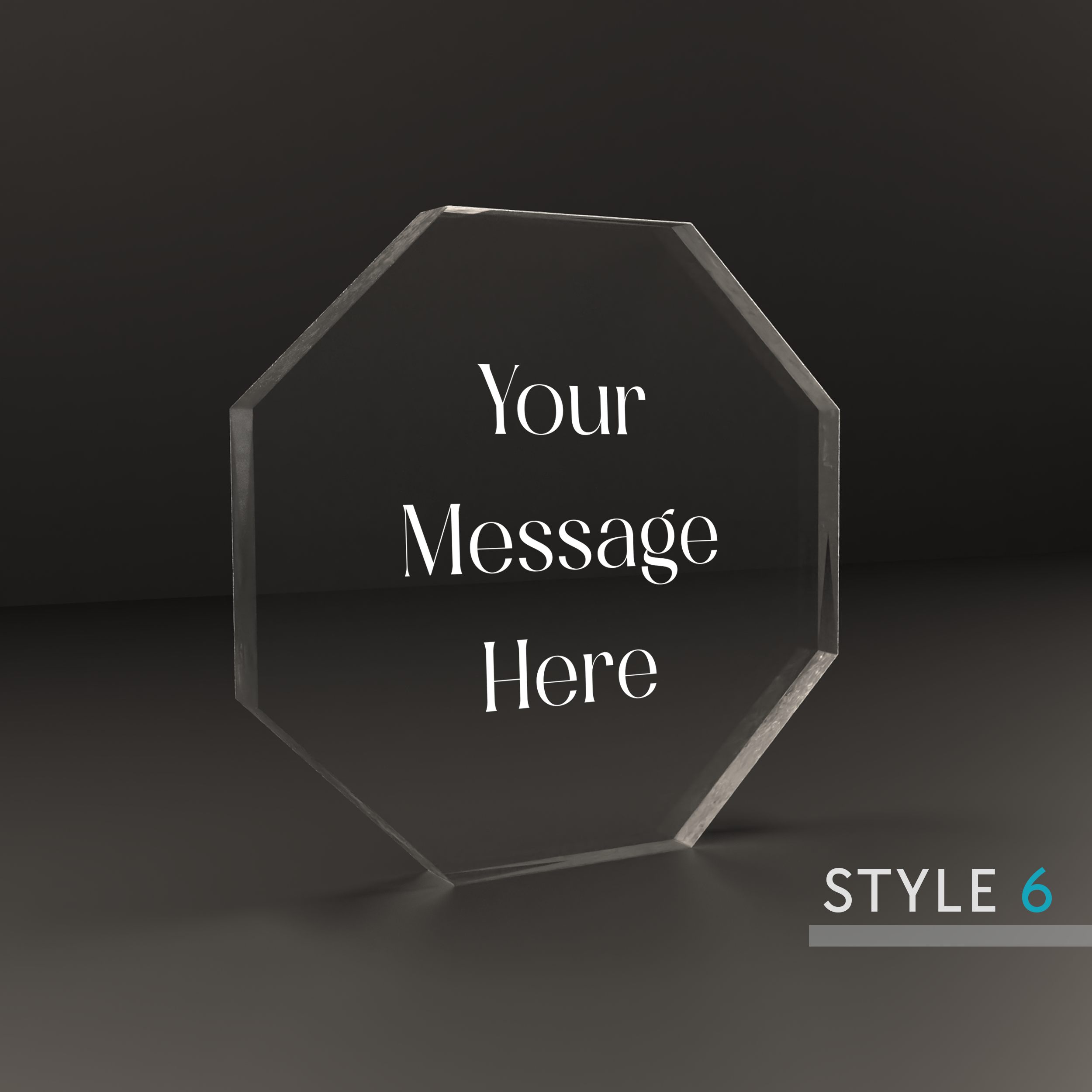 Personalised Engraved Octagon Acrylic Block