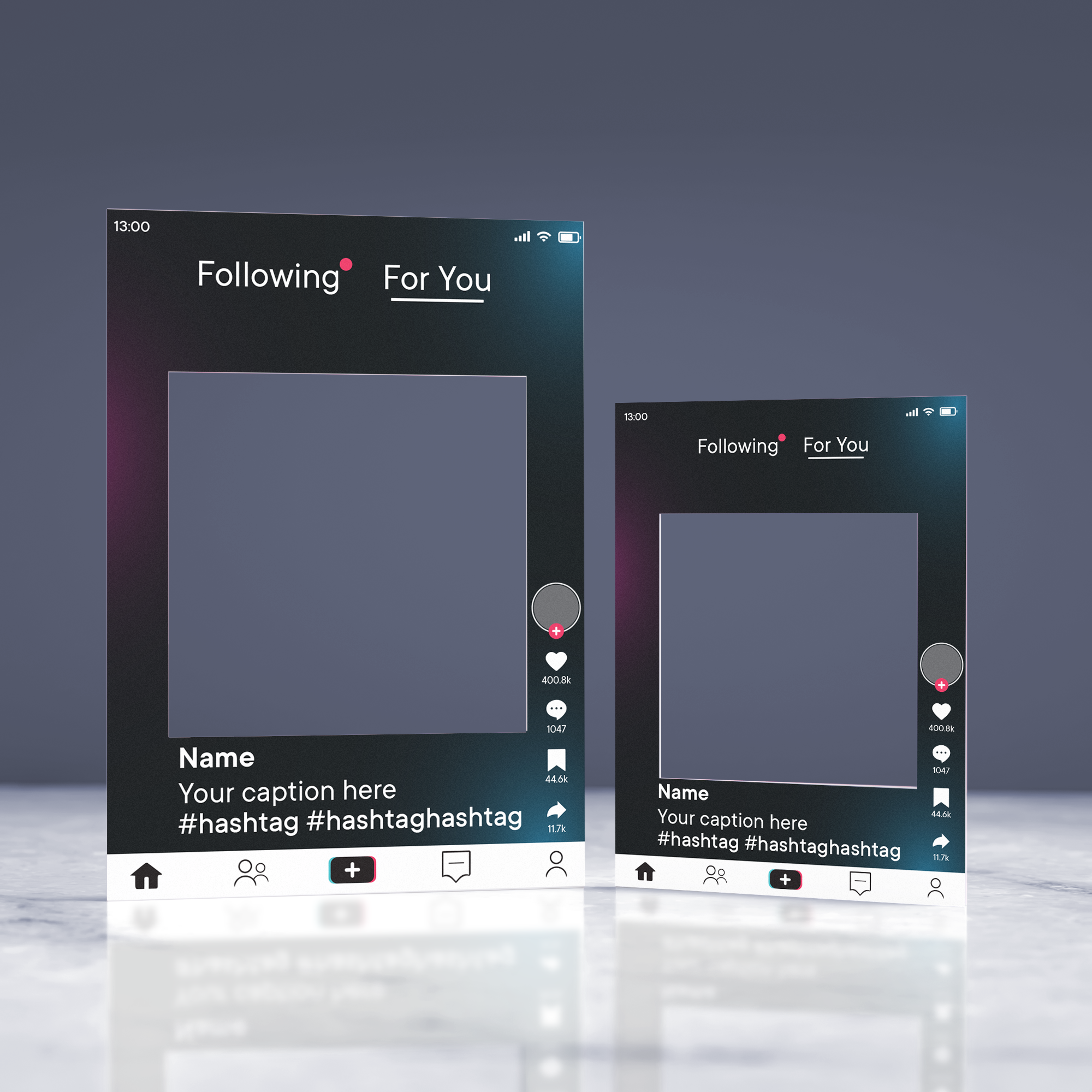 Customisable Social Media Selfie Frame; Facebook, Instagram, TikTok, LinkedIn, Twitter X,