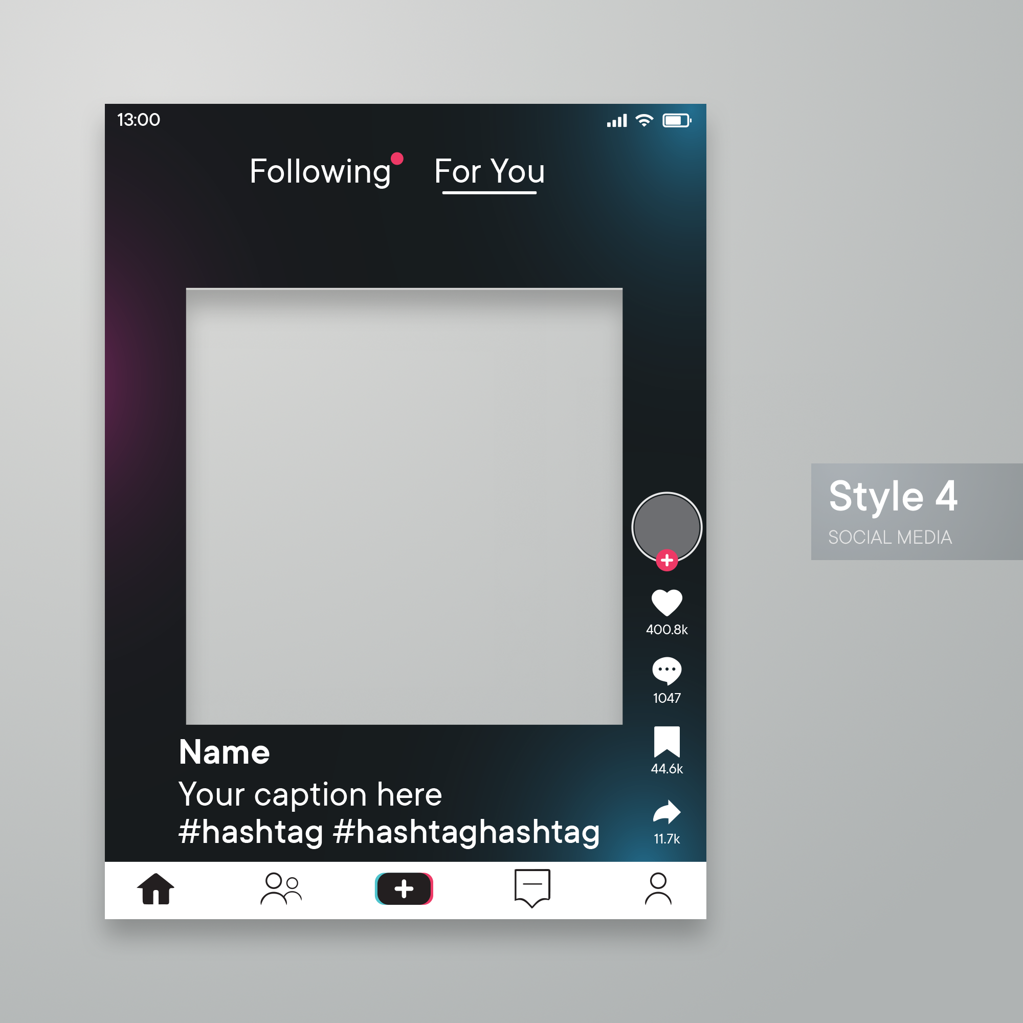 Customisable Social Media Selfie Frame; Facebook, Instagram, TikTok, LinkedIn, Twitter X,