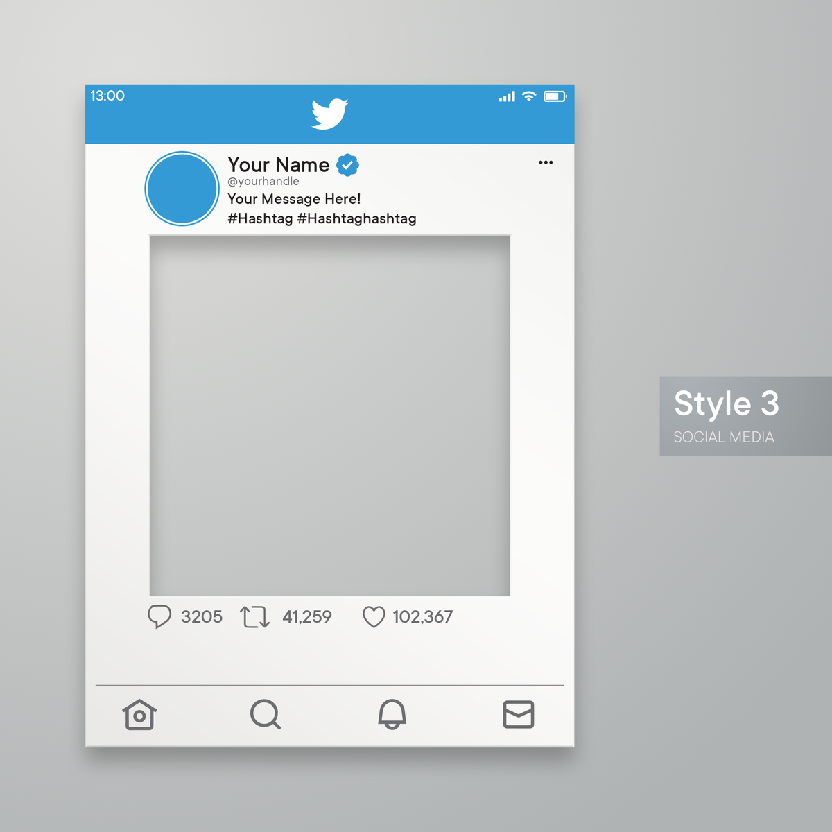 Customisable Social Media Selfie Frame; Facebook, Instagram, TikTok, LinkedIn, Twitter X,