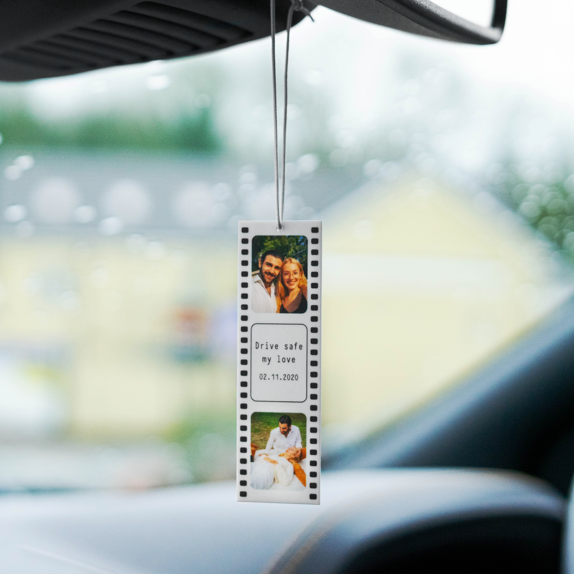 Personalised Printed Photo Reel Car Ornament