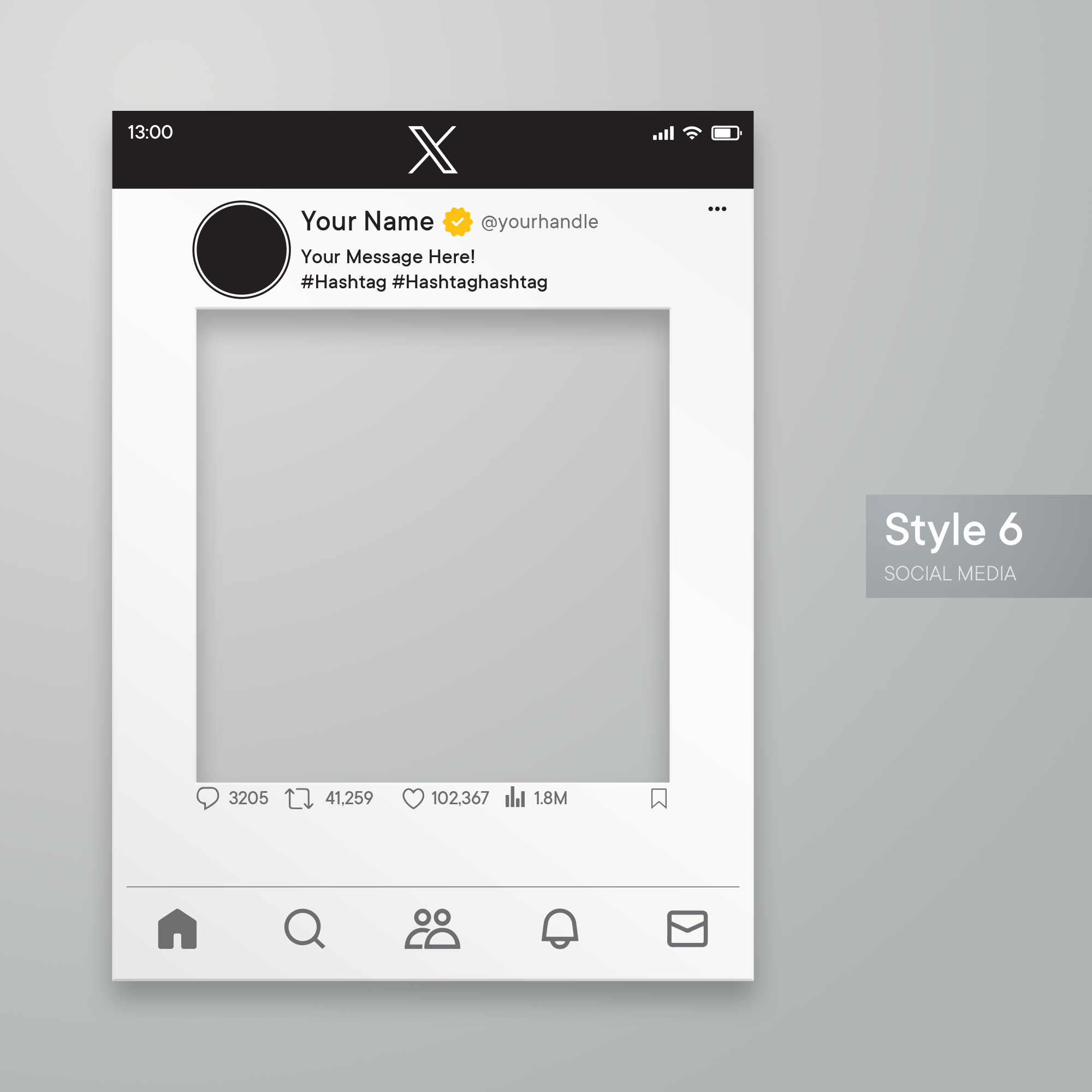 Customisable Social Media Selfie Frame; Facebook, Instagram, TikTok, LinkedIn, Twitter X,
