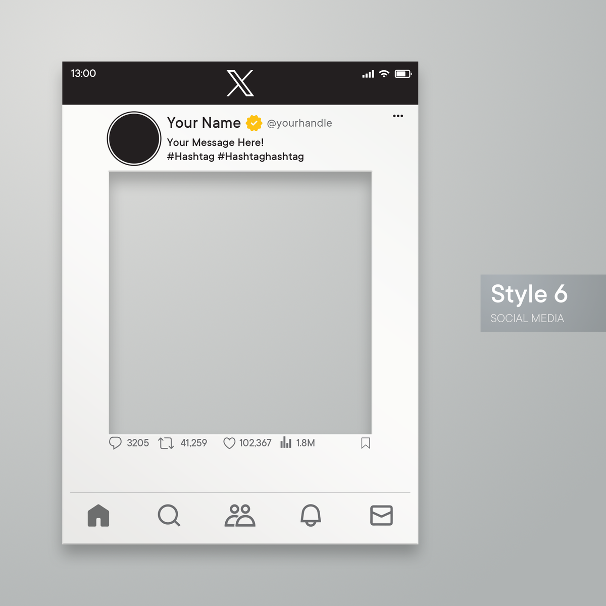 Customisable Social Media Selfie Frame; Facebook, Instagram, TikTok, LinkedIn, Twitter X,