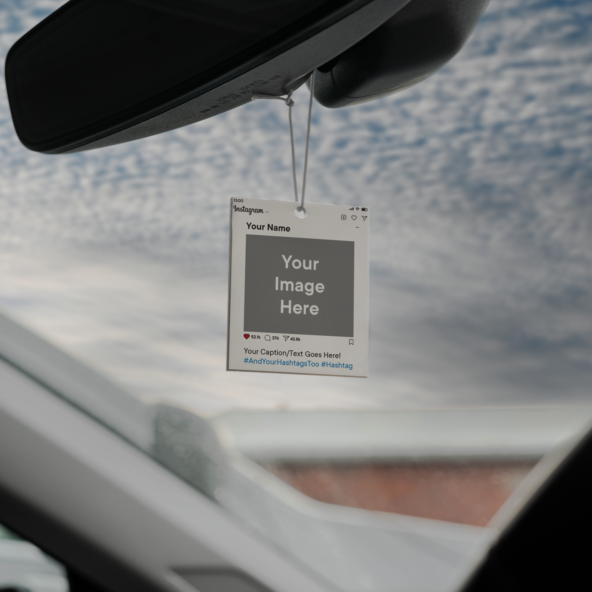 Personalised Instagram Photo Car Ornament Hanging Car Polaroid