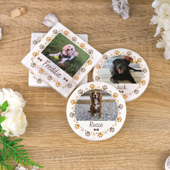 Personalised Own Image and Text Pet Marble Coaster