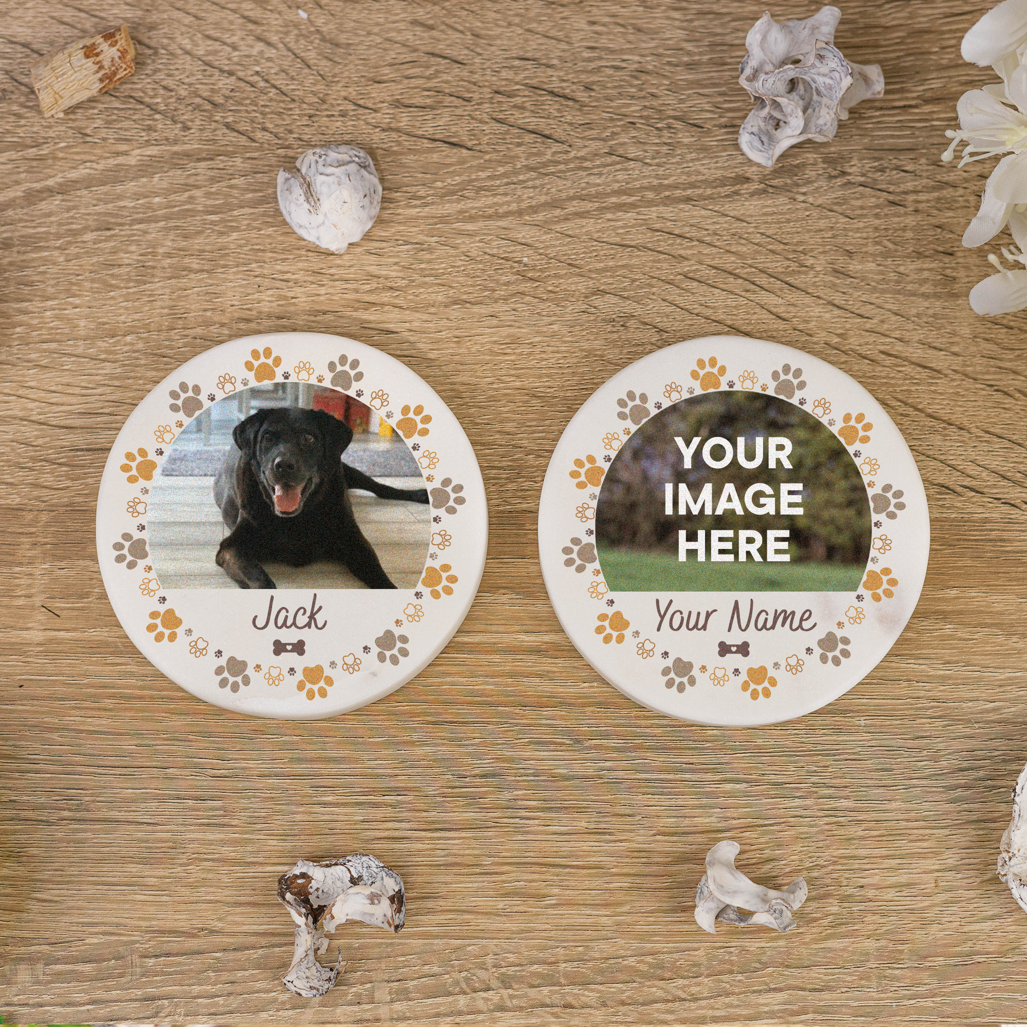 Personalised Own Image and Text Pet Marble Coaster