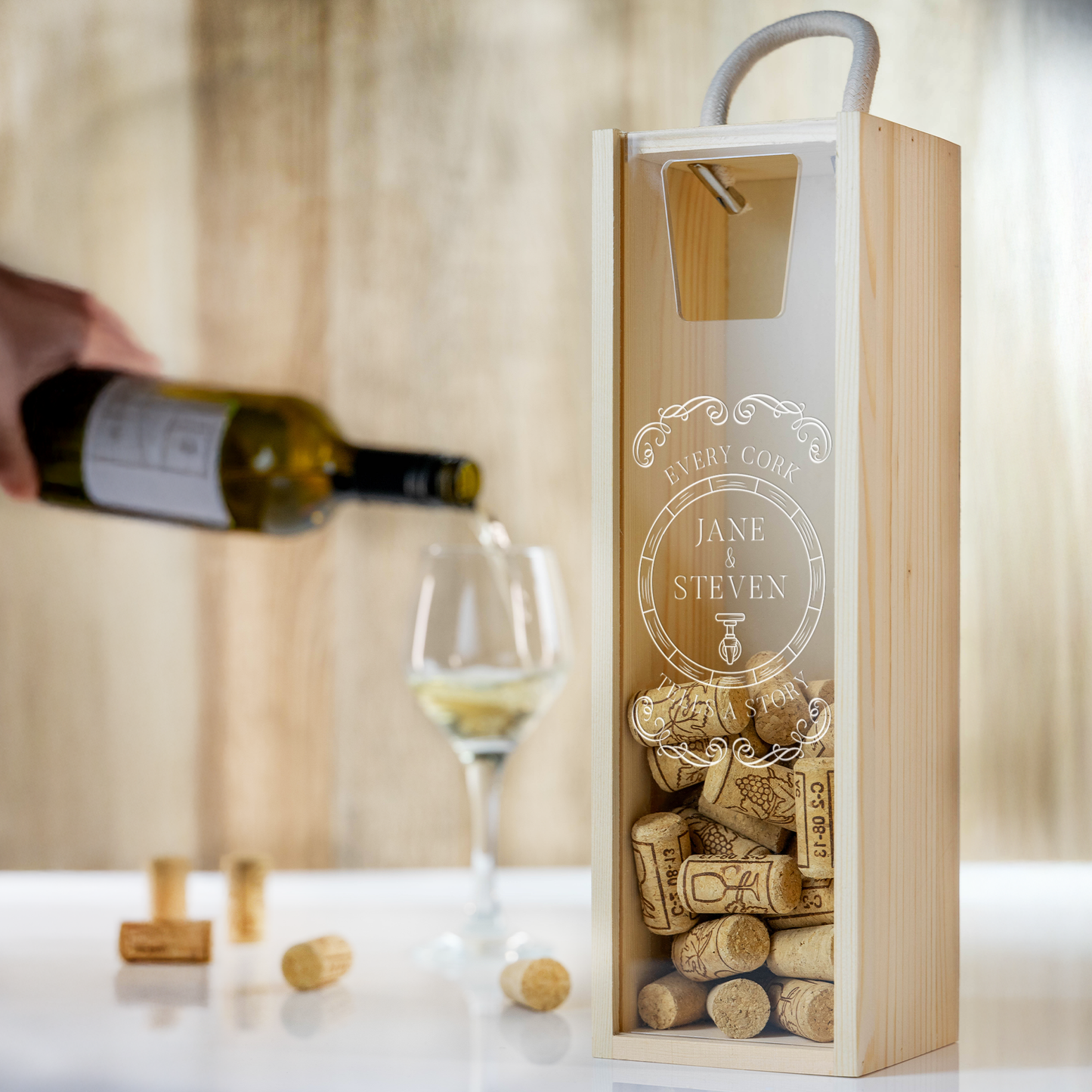 Personalised Engraved Cork Collection Box
