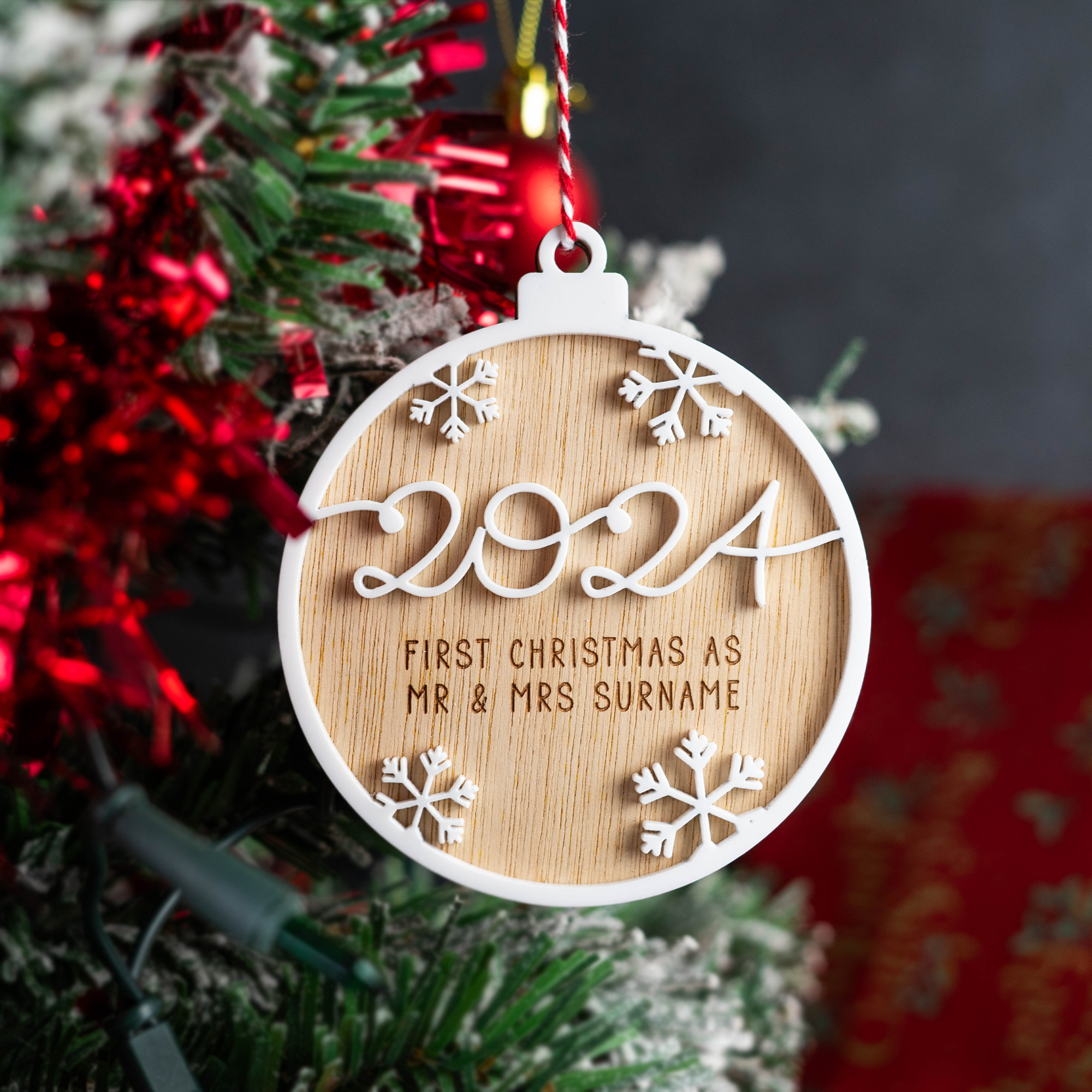 Personalised Engraved 3D 2024 Bauble - So Bespoke Gifts