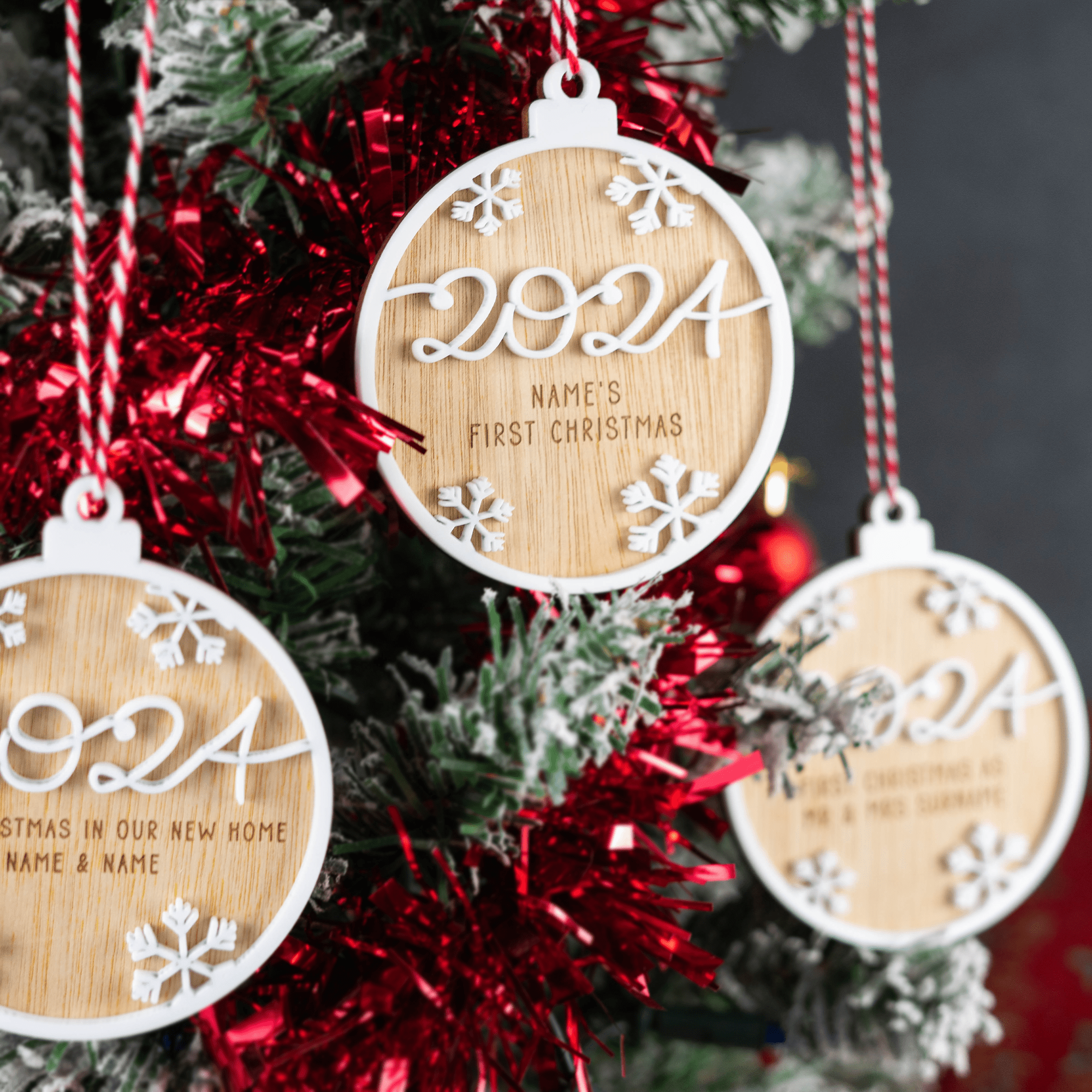 Personalised Engraved 3D 2024 Bauble - So Bespoke Gifts