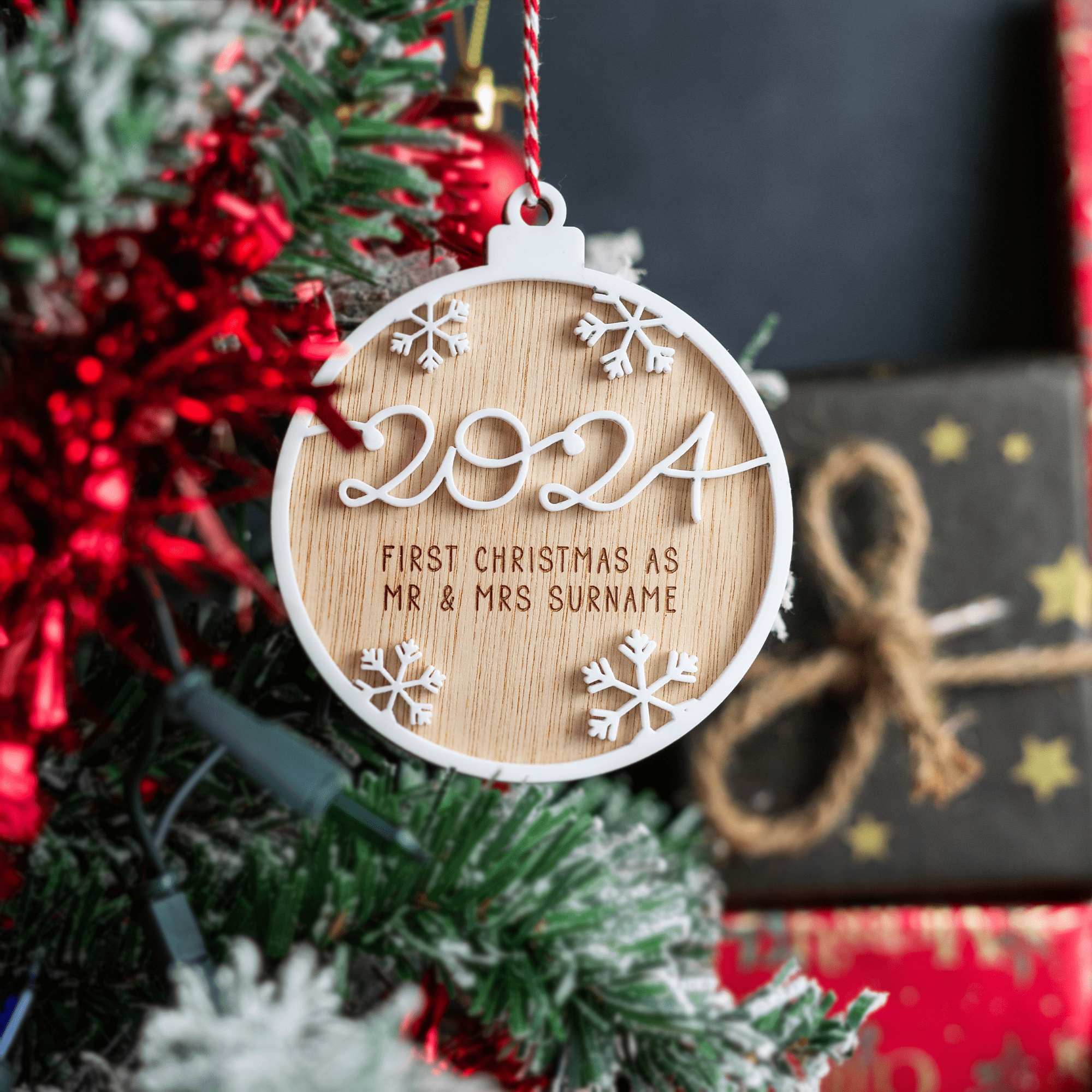 Personalised Engraved 3D 2024 Bauble - So Bespoke Gifts