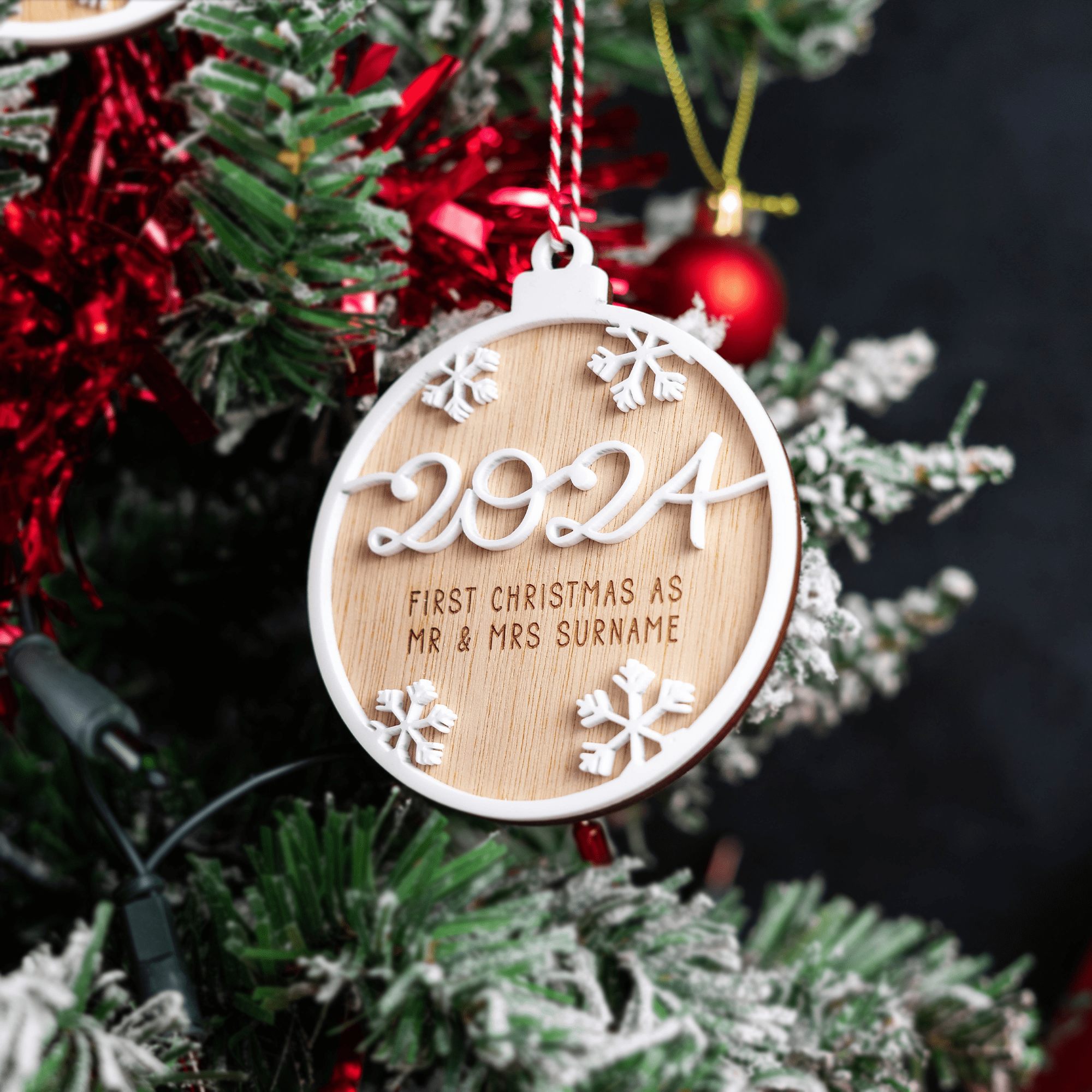 Personalised Engraved 3D 2024 Bauble - So Bespoke Gifts