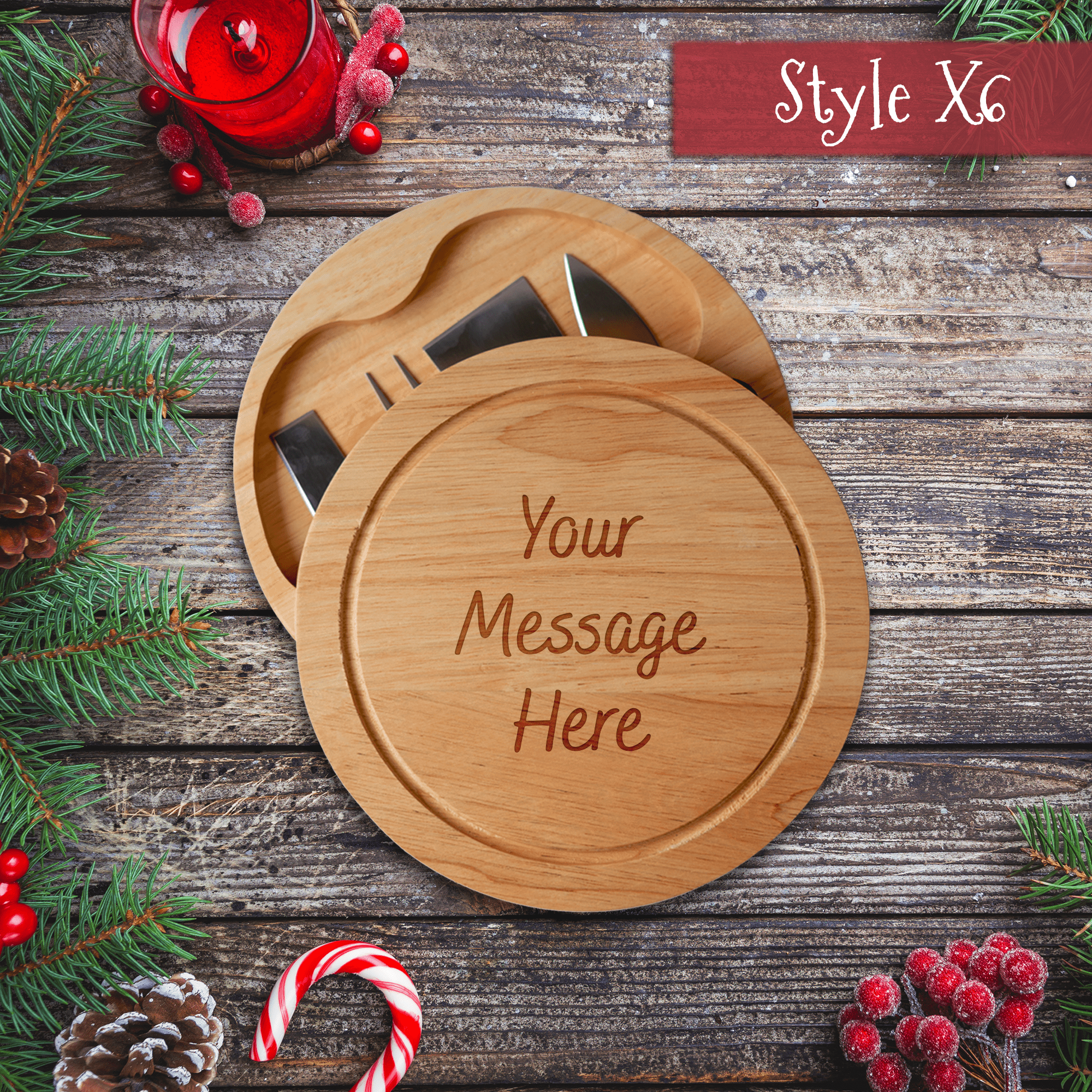 Personalised Engraved Christmas Cheeseboard - So Bespoke Gifts