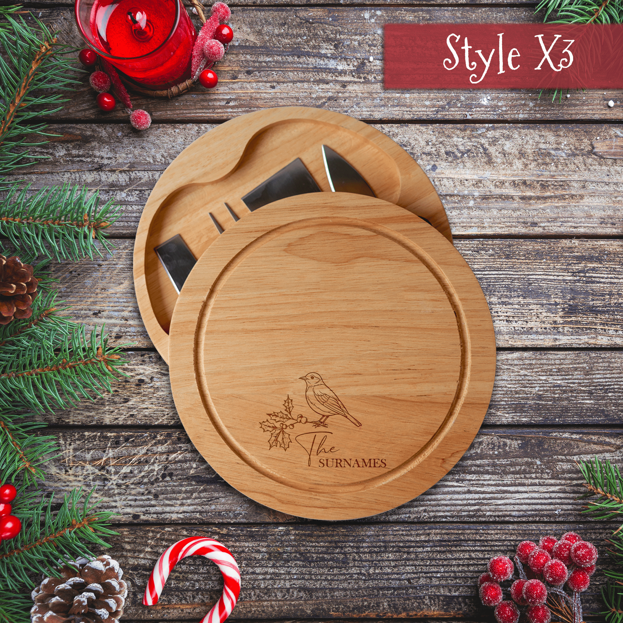 Personalised Engraved Christmas Cheeseboard - So Bespoke Gifts