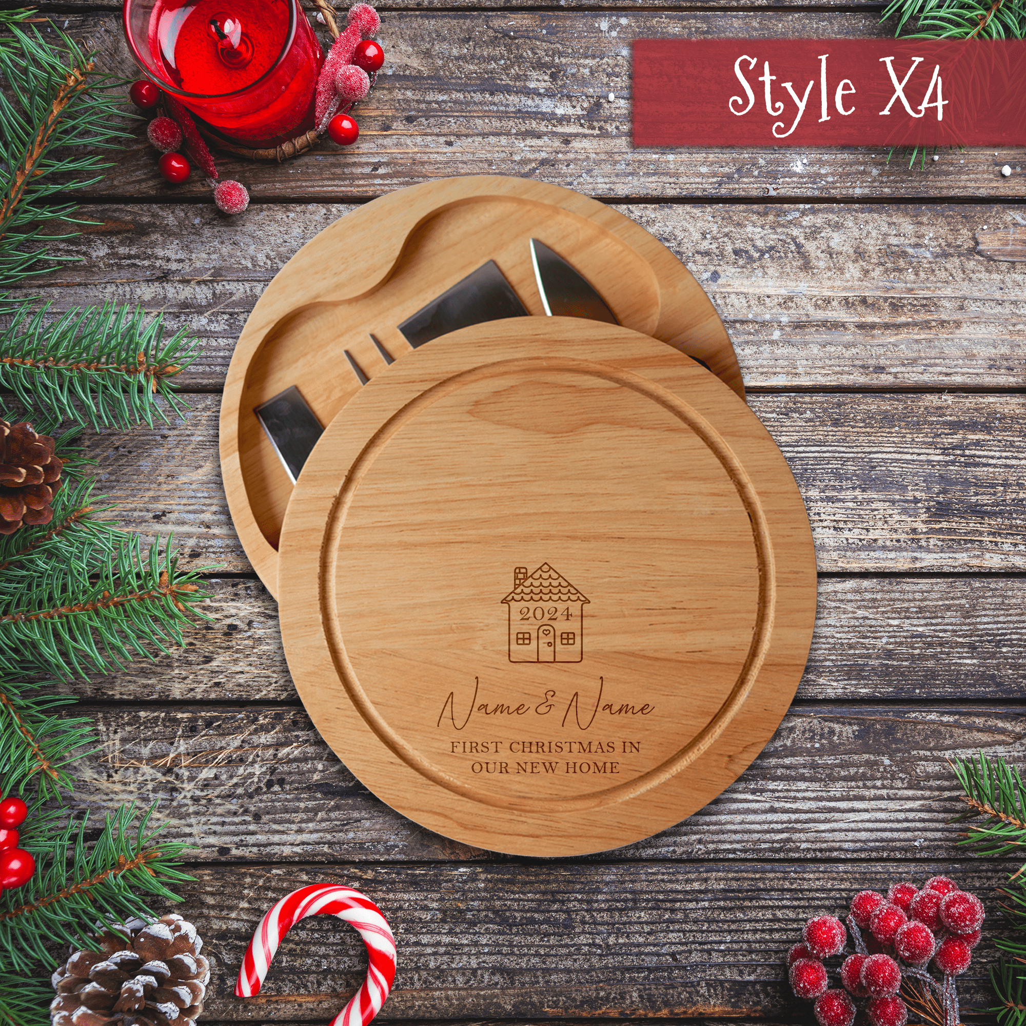 Personalised Engraved Christmas Cheeseboard - So Bespoke Gifts