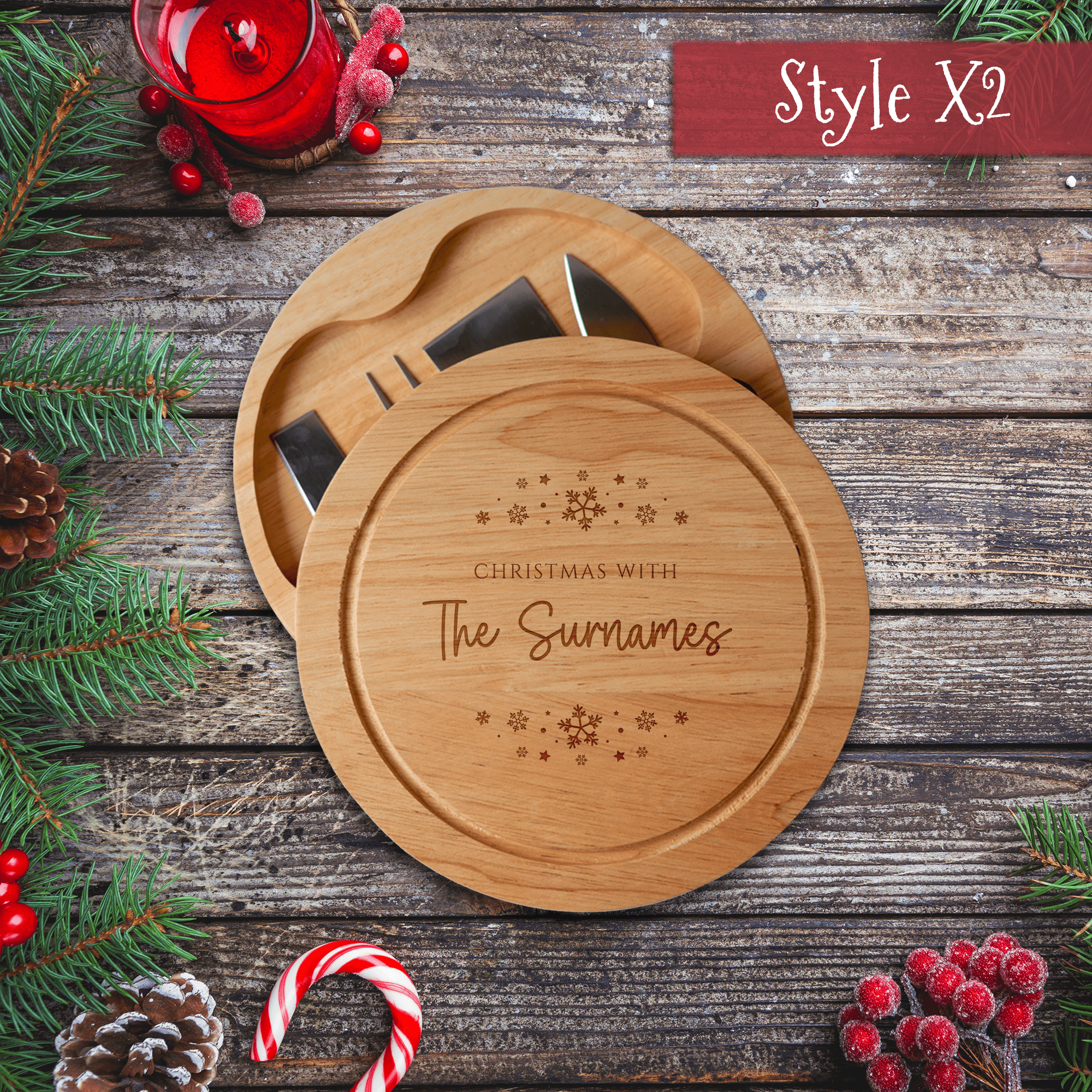 Personalised Engraved Christmas Cheeseboard - So Bespoke Gifts