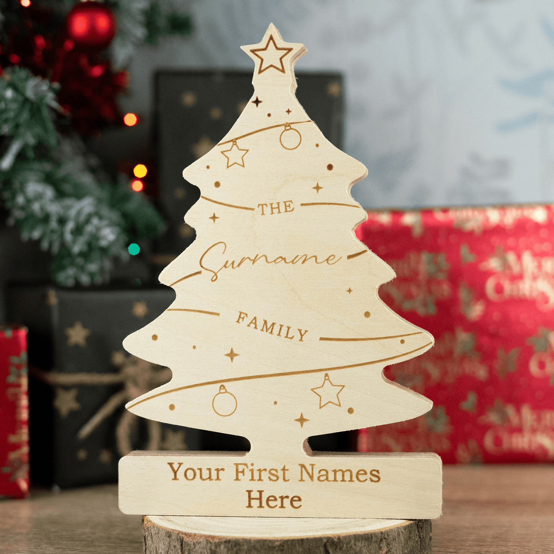 Personalised Engraved Christmas Family Tree - So Bespoke Gifts